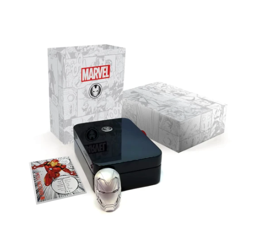 2oz Silver Marvel Series Iron Man Mask (Box Set) 4