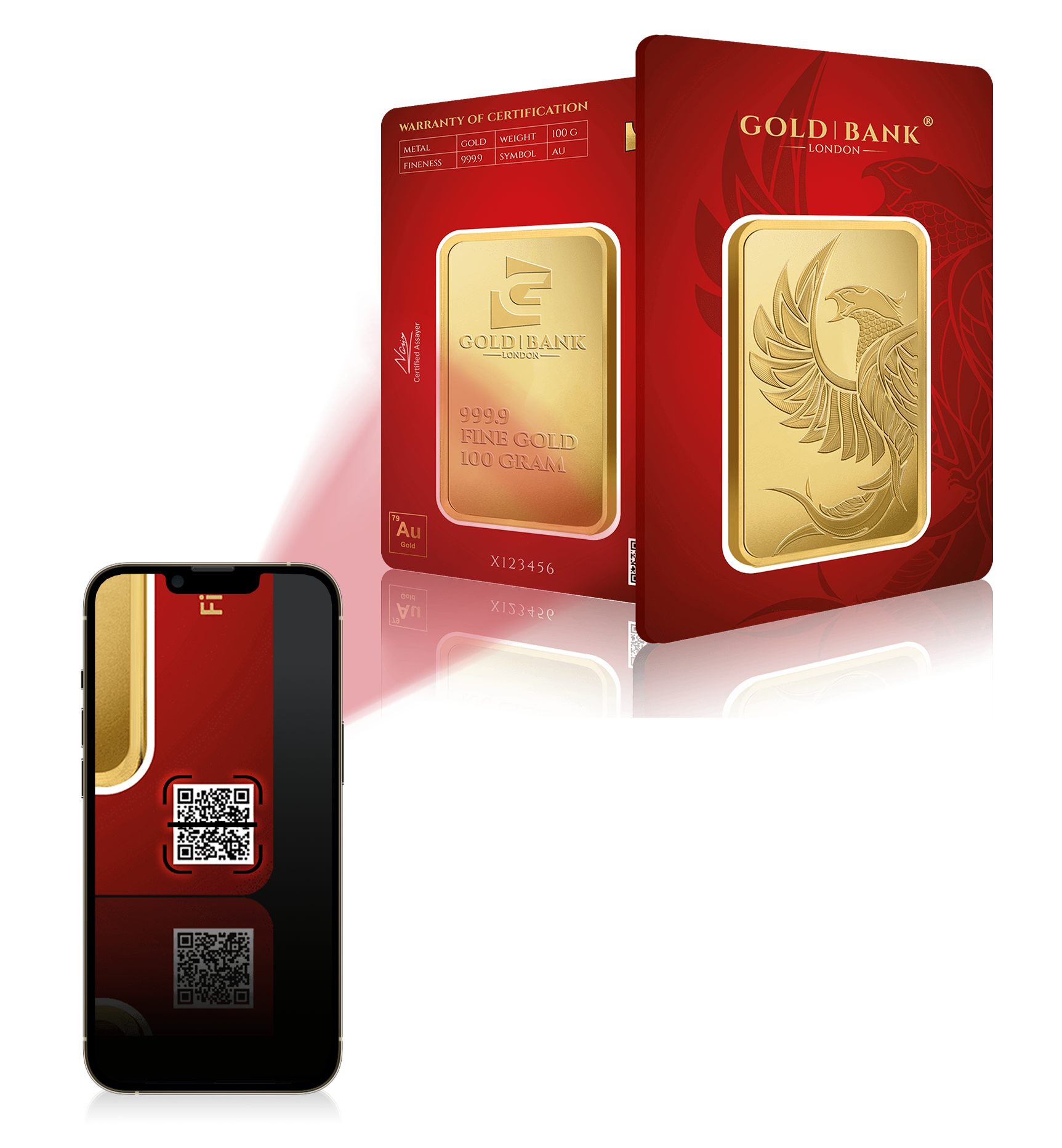 100g Gold Bank Phoenix Edition Gold Bar (999.9) 4