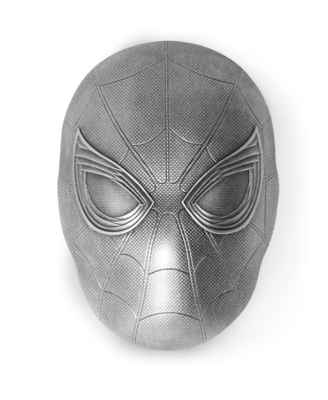 2oz Silver Marvel Series Spiderman Mask (Box Set)