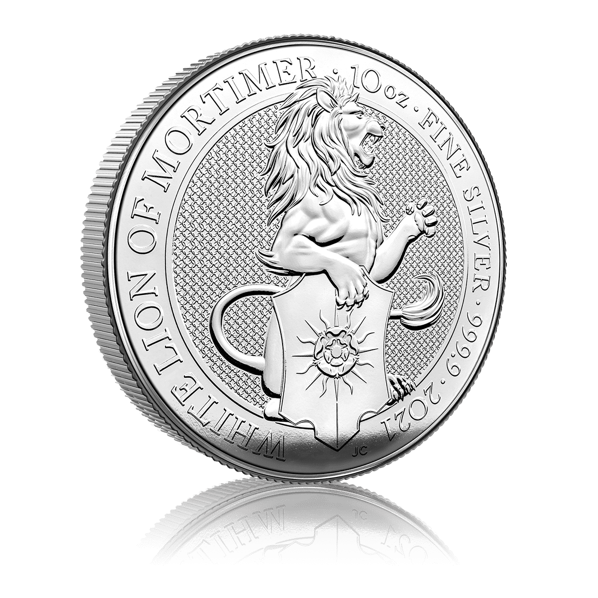 10 Ounce Silver Queens Beast White Lion Of Mortimer
