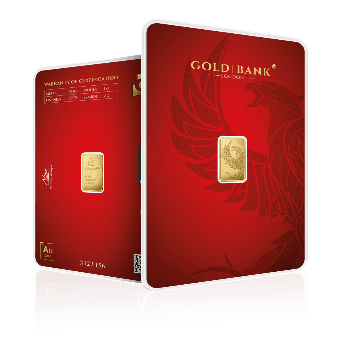 1g Gold Bank Rise of the Phoenix Gold Bar