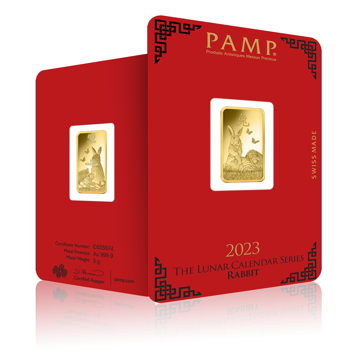 5g PAMP Lunar Year of the Rabbit Gold Bar (2023)