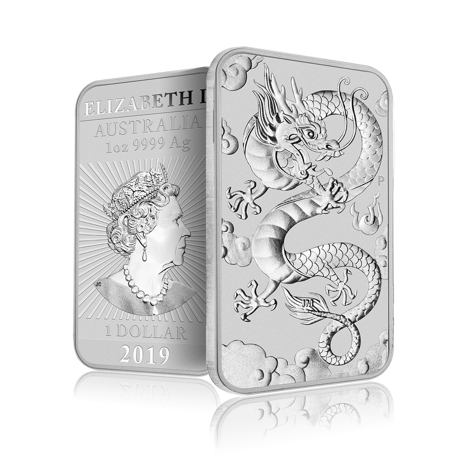 1oz Silver Perth Mint Rectangular Dragon (2019)