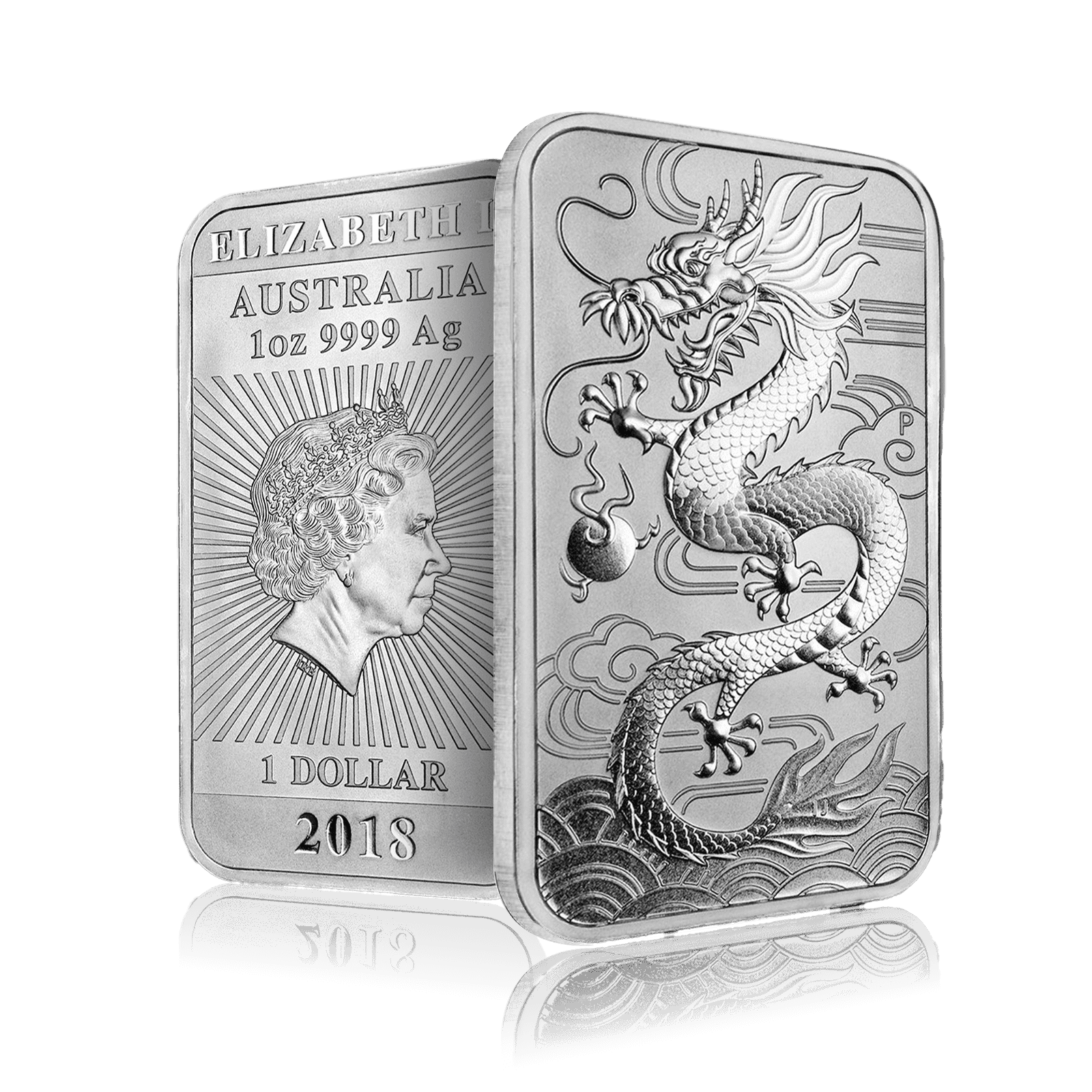 1oz Silver Perth Mint Rectangular Dragon (2018)