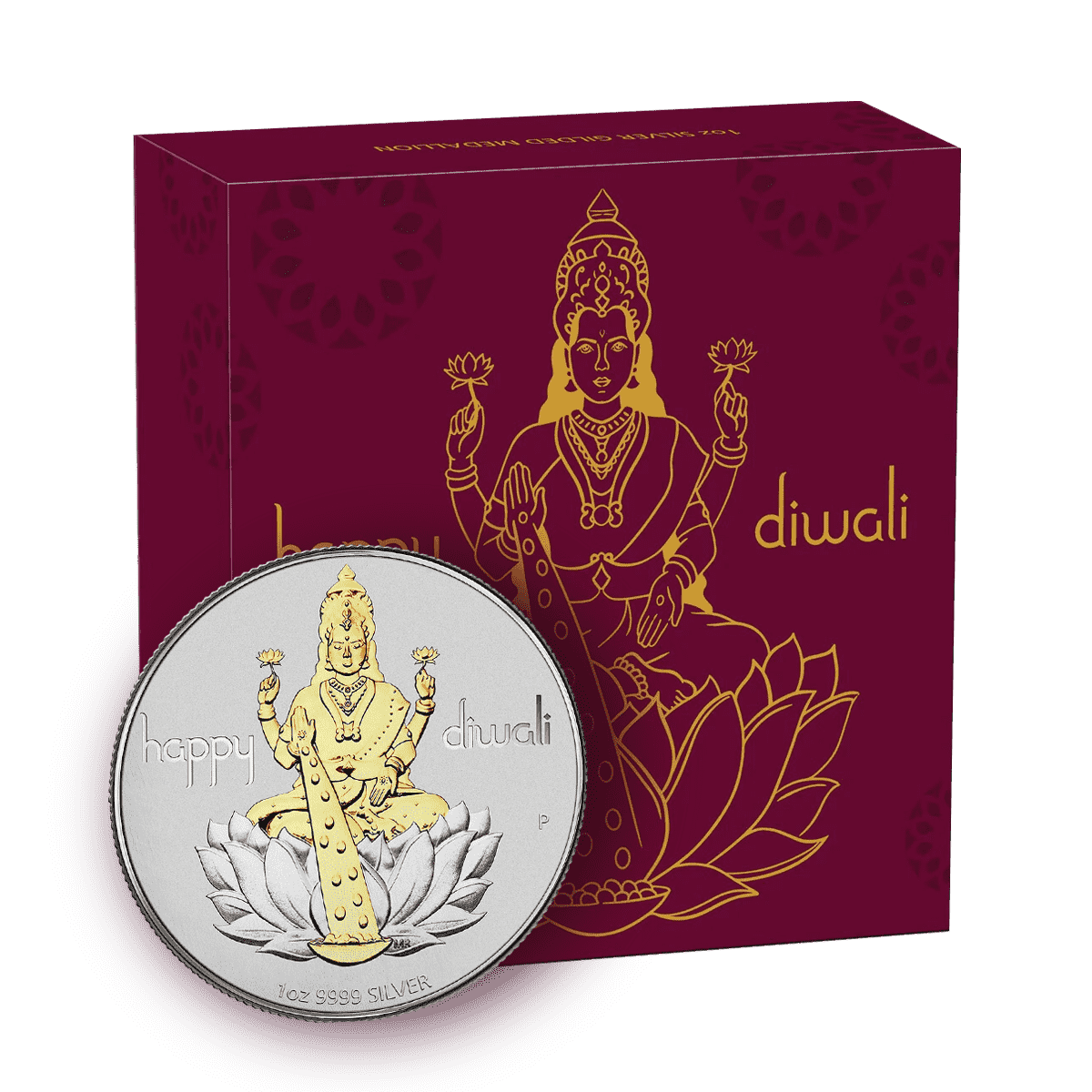 1oz Silver Diwali Edition Box Set Laxmi Medallion (2020)