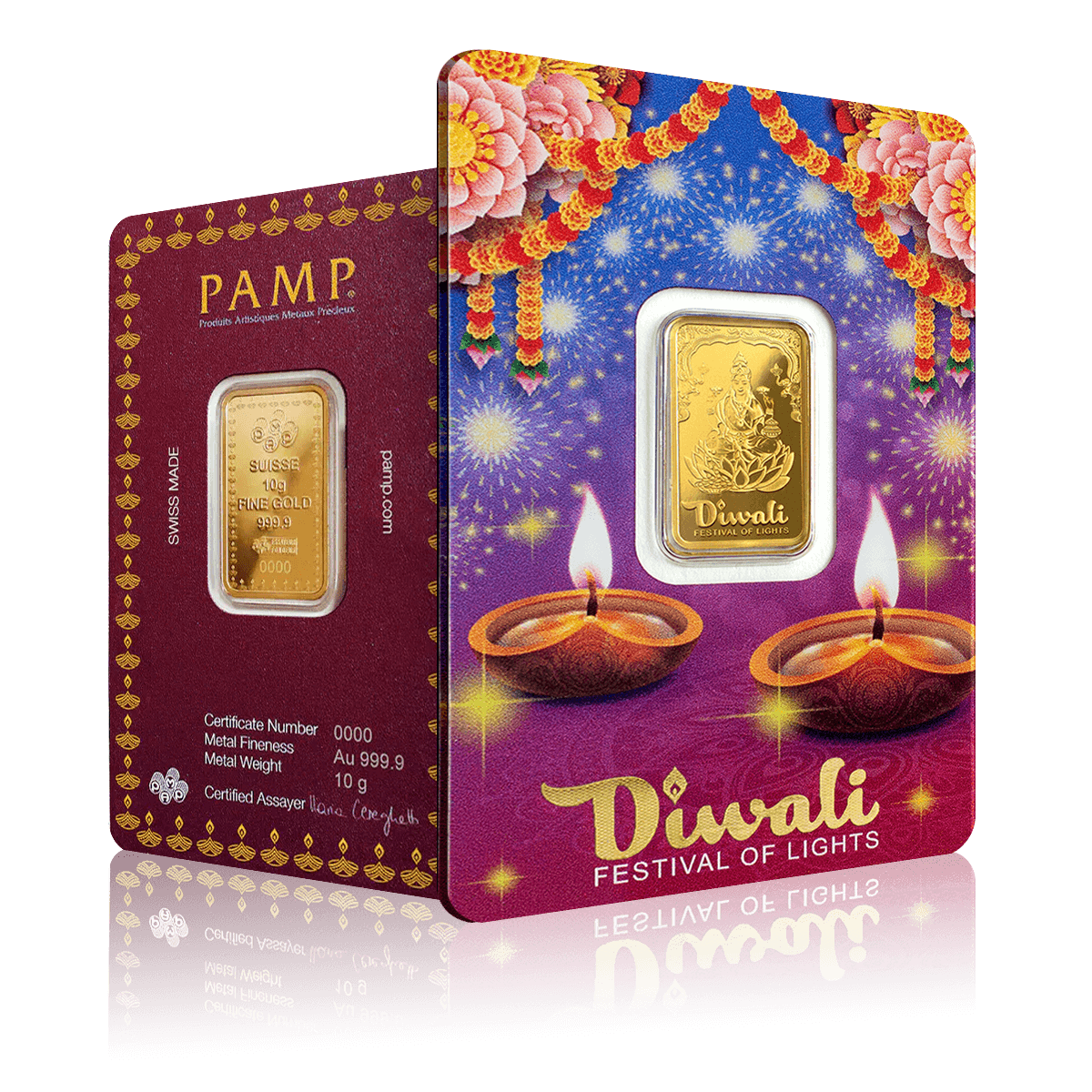 10g PAMP Happy Diwali Gold Bar (999.9)