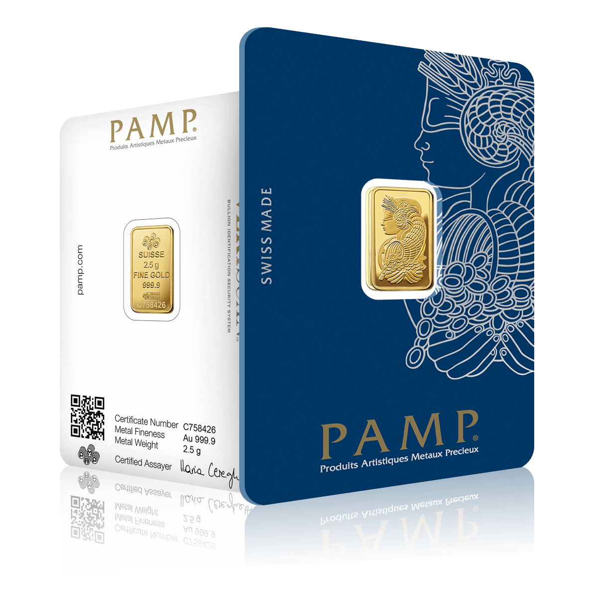 2.5g PAMP Lady Fortuna Gold Bar (999.9)