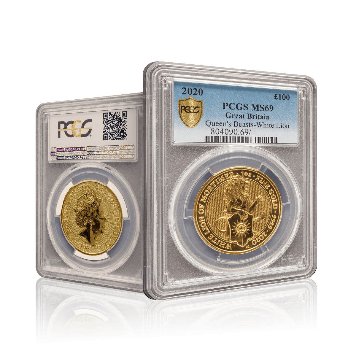 1oz Gold Royal Mint Queens Beast Lion of Mortimer (2020) PCGS- MS68