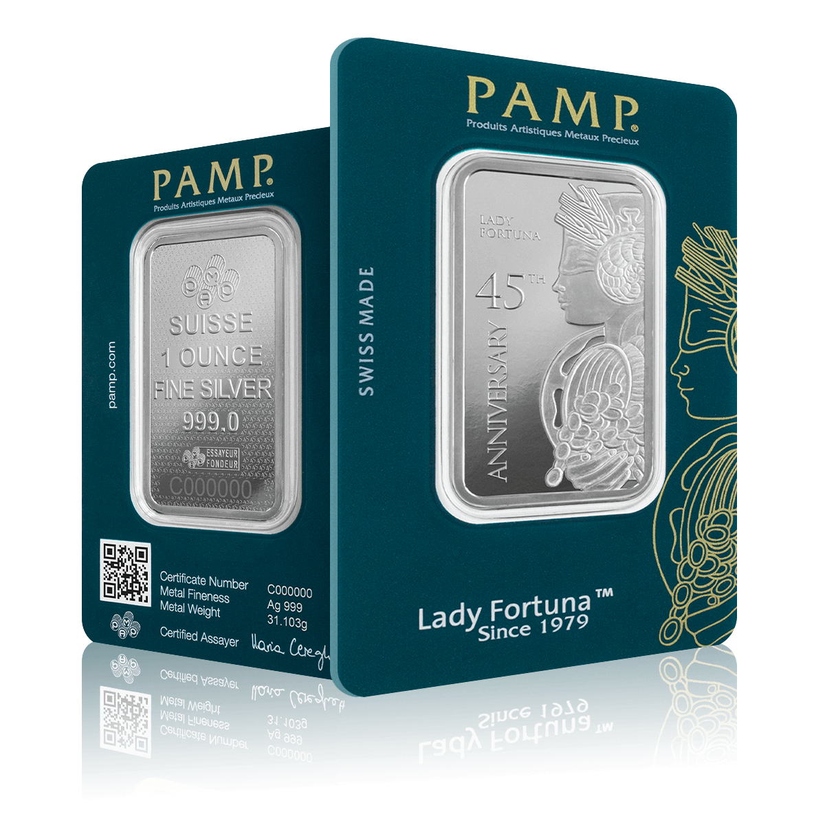 1oz Silver PAMP Fortuna 45th Annivarsary (2024)