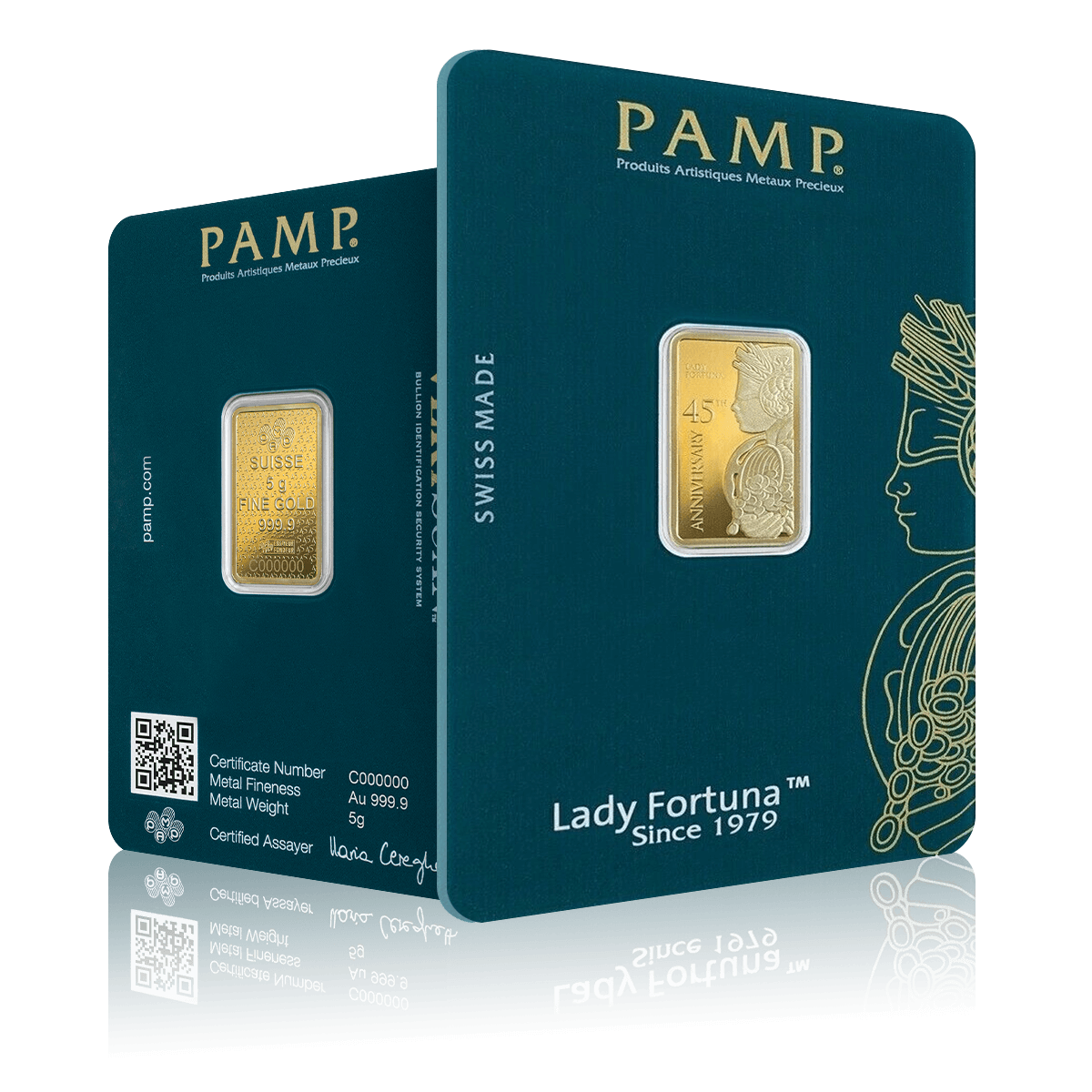 5g PAMP 45th Anniversary Lady Fortuna Gold Bar
