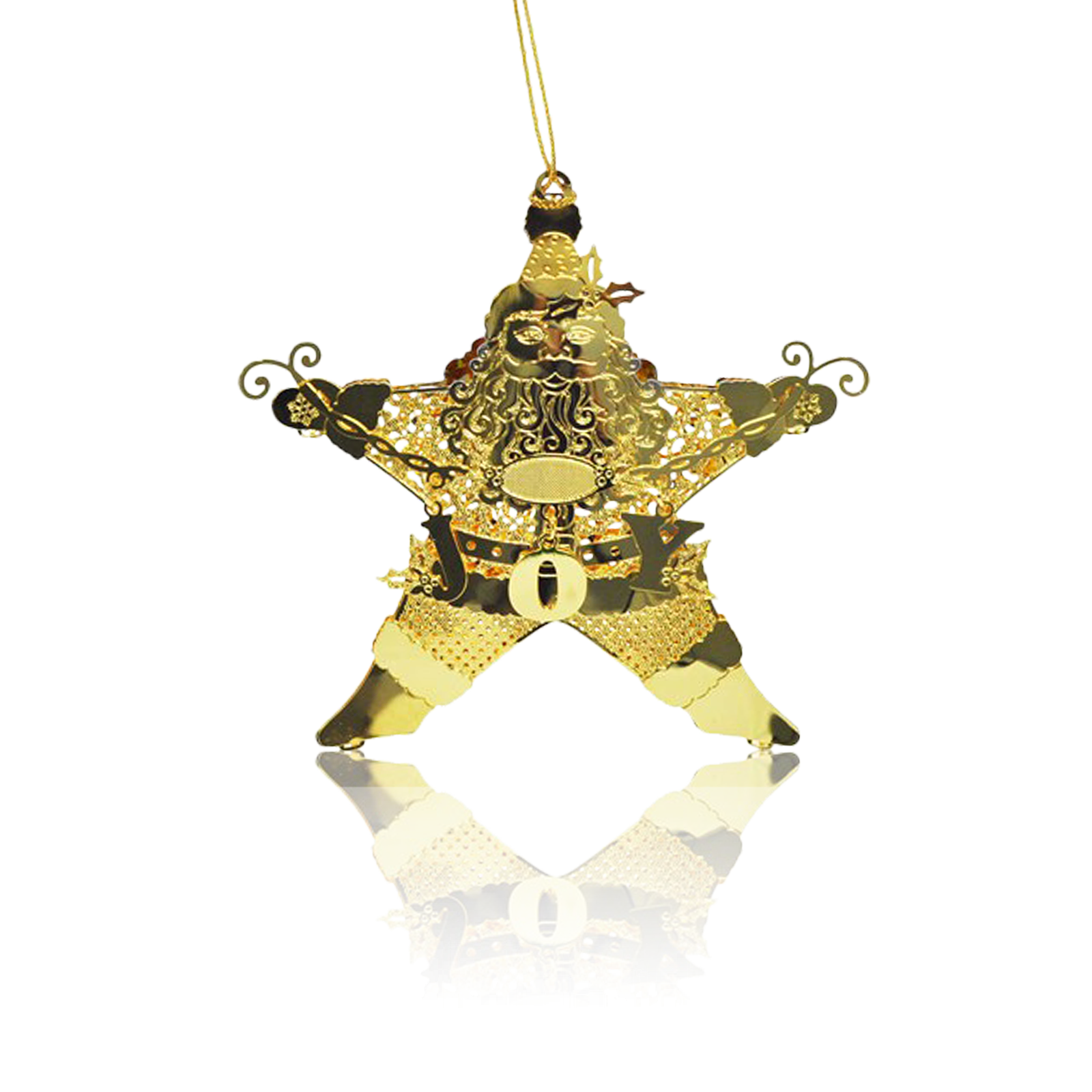 24ct Christmas Gold Dipped Santa Star (Tree Decoration)