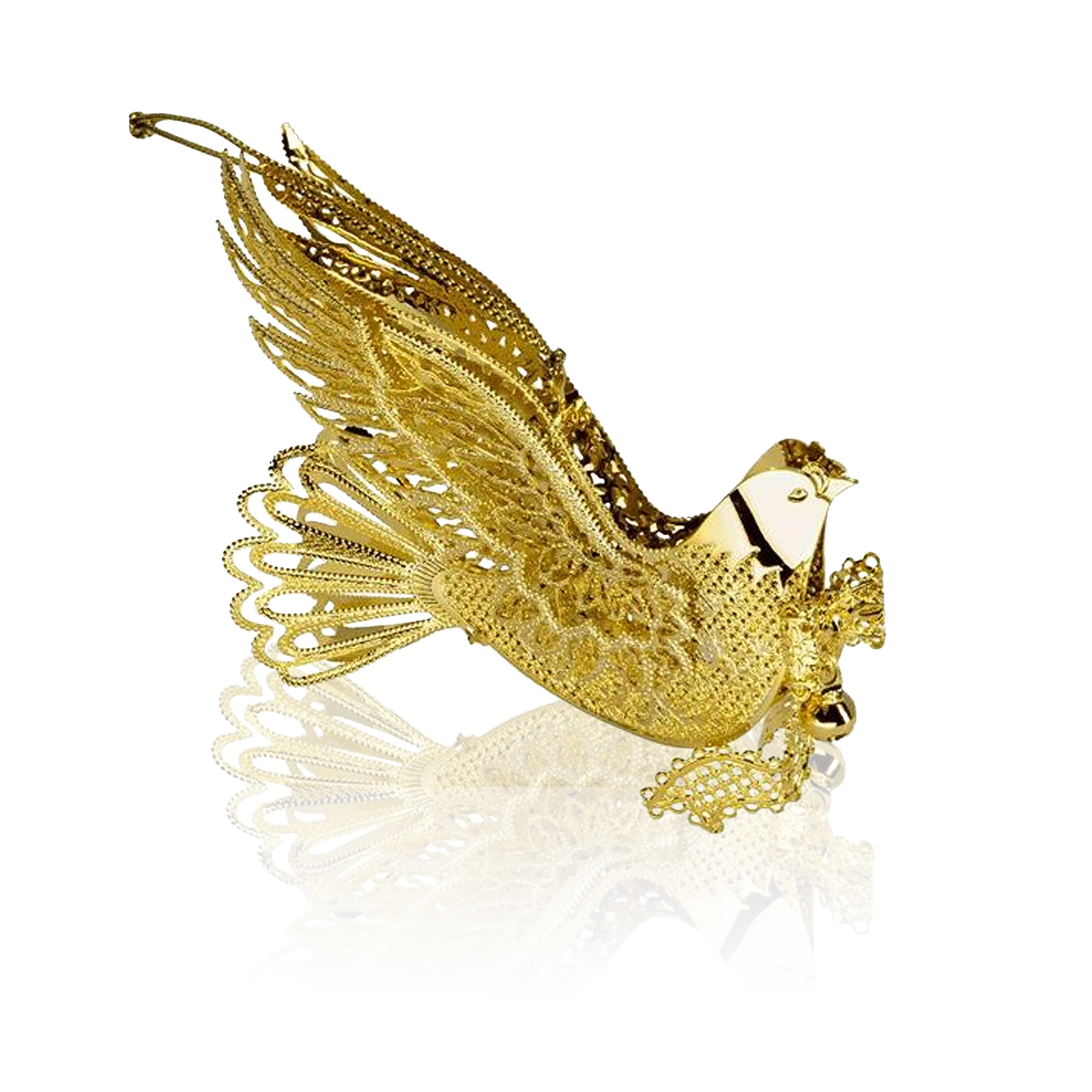 24ct Christmas Gold Single Dove (Tree Decoration)