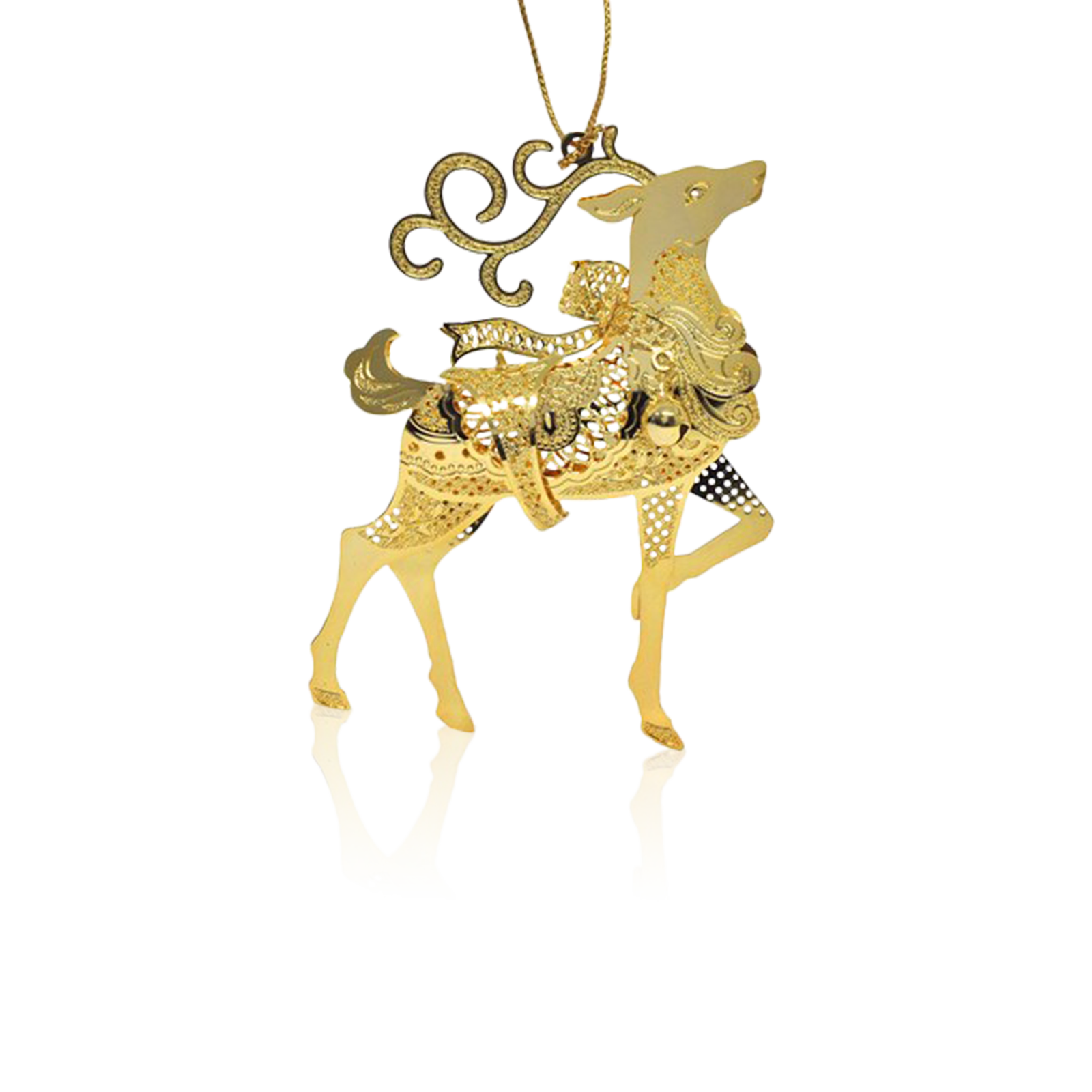 24ct Christmas Gold Dipped Reindeer (Tree Decoration)