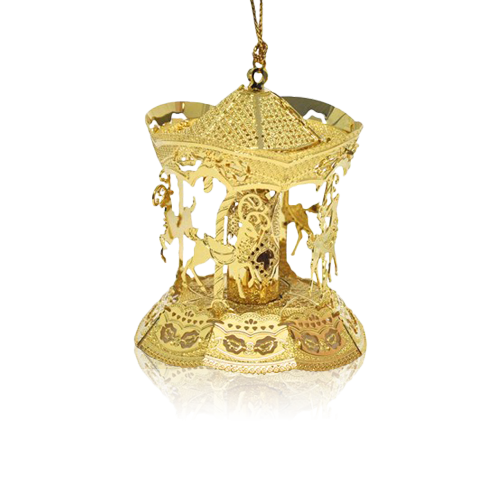 24ct Christmas Gold Dipped Carousel (Tree Decoration)