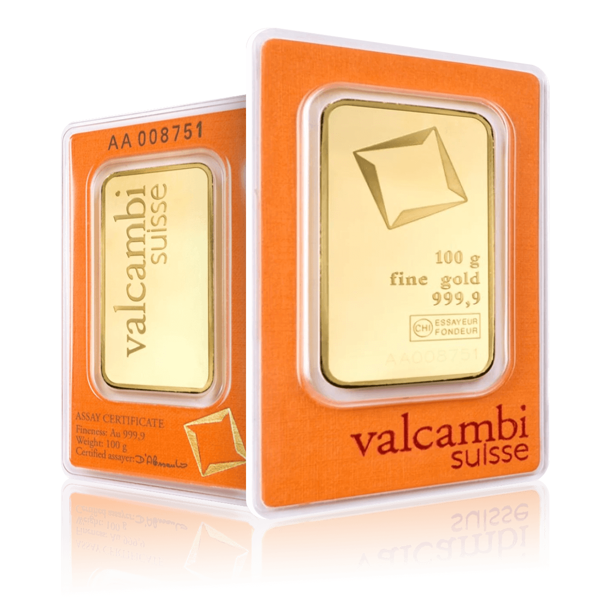 100g Valcambi Investment Gold Bar