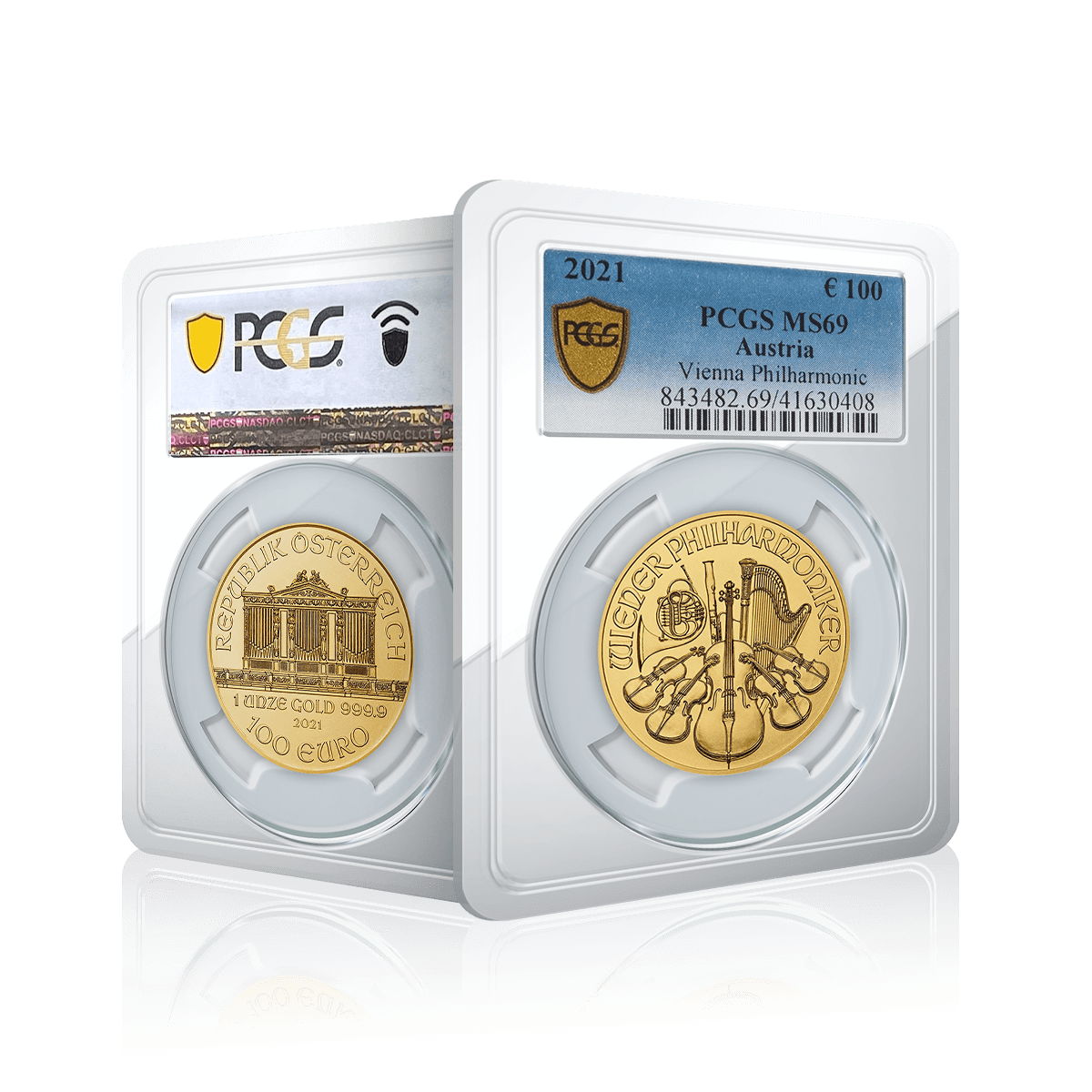1oz Gold Austrian Philharmonic (2021) NGC Graded MS69*