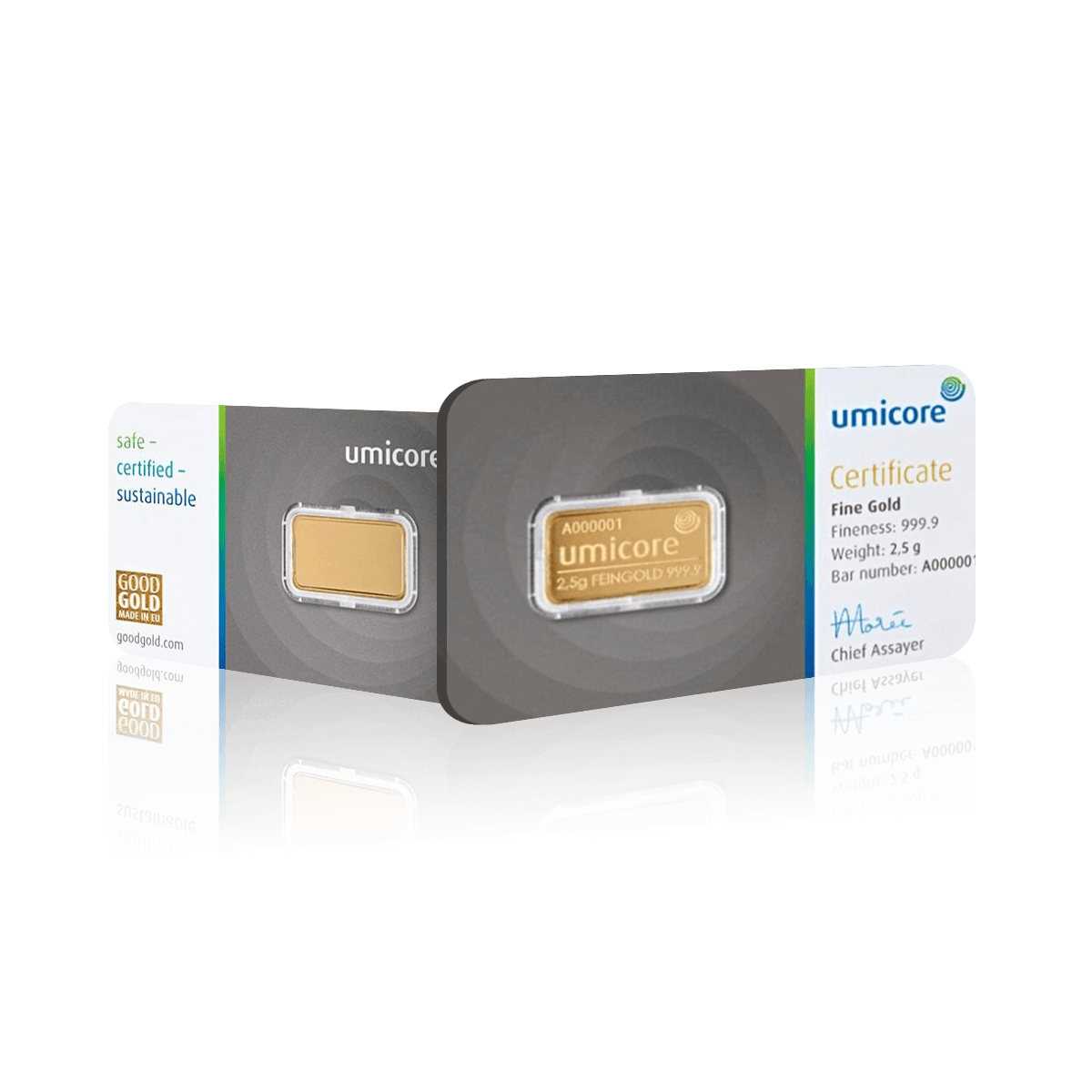2.5g Umicore Investment Gold Bar (999.9)