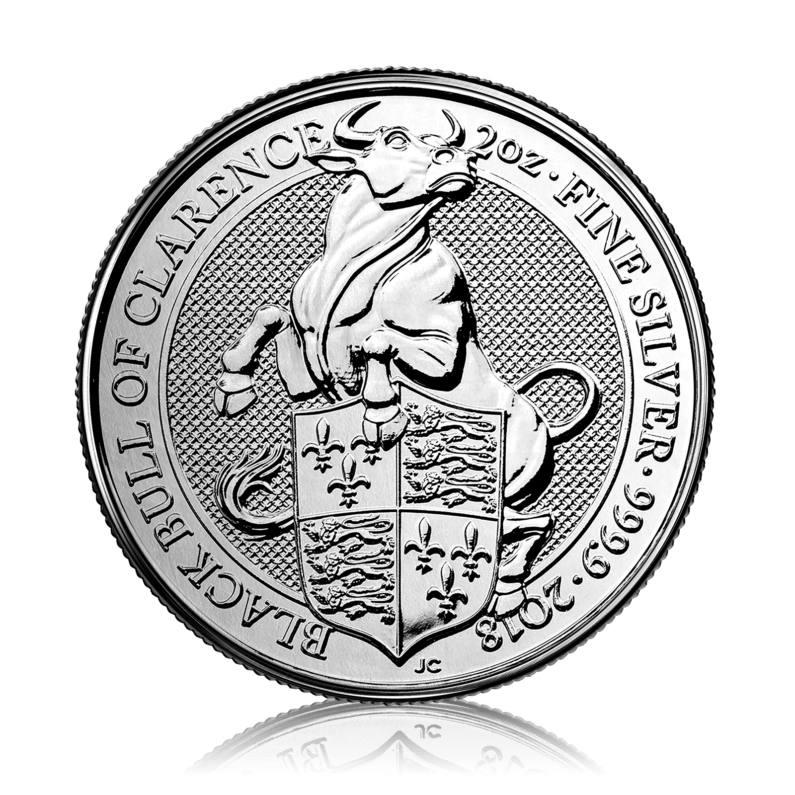 2oz Silver Queens Beast Black Bull of Clarence (2018)