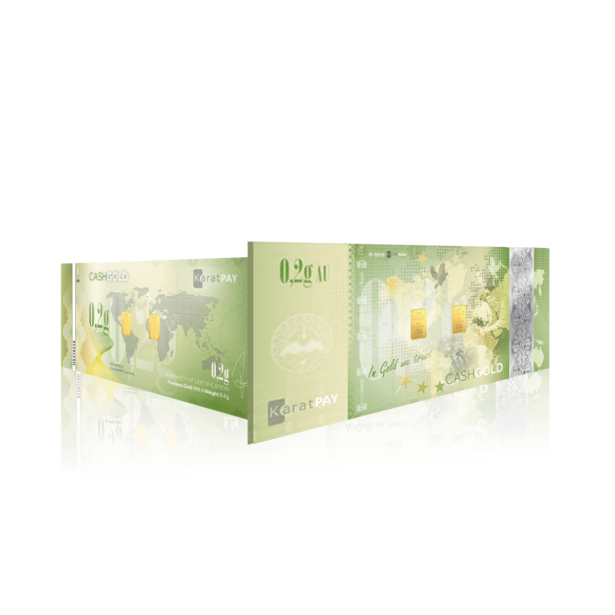 0.2g Cash Gold Karat Bar Bullion Note (999.9)