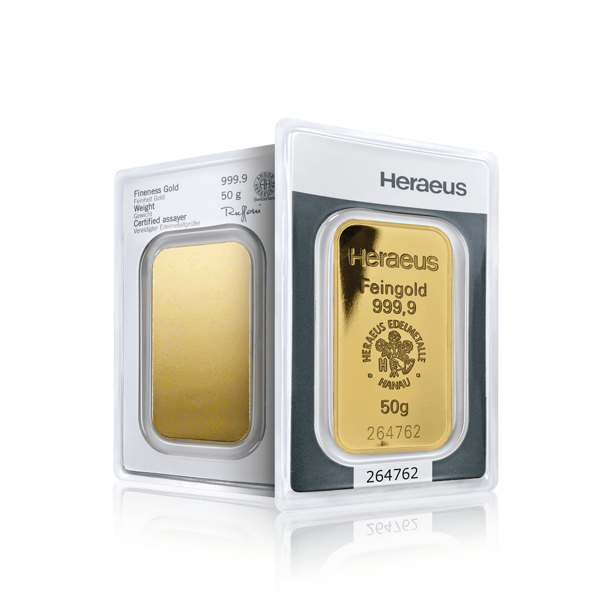 50g Heraeus Investment Gold Bar (999.9)