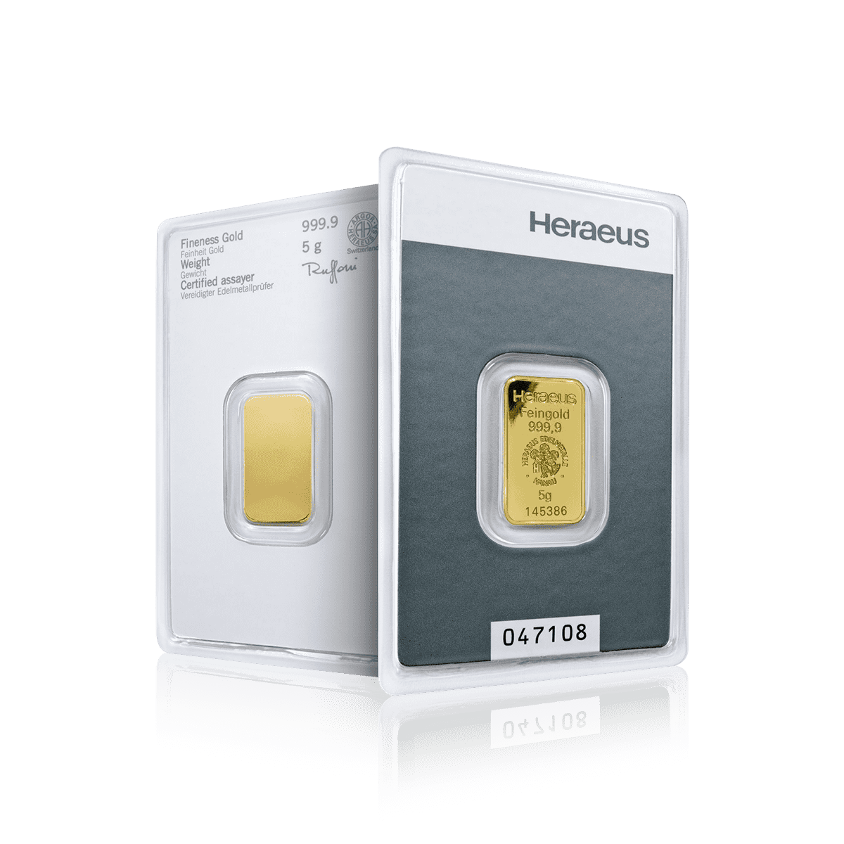 5g Heraeus Investment Gold Bar (999.9)