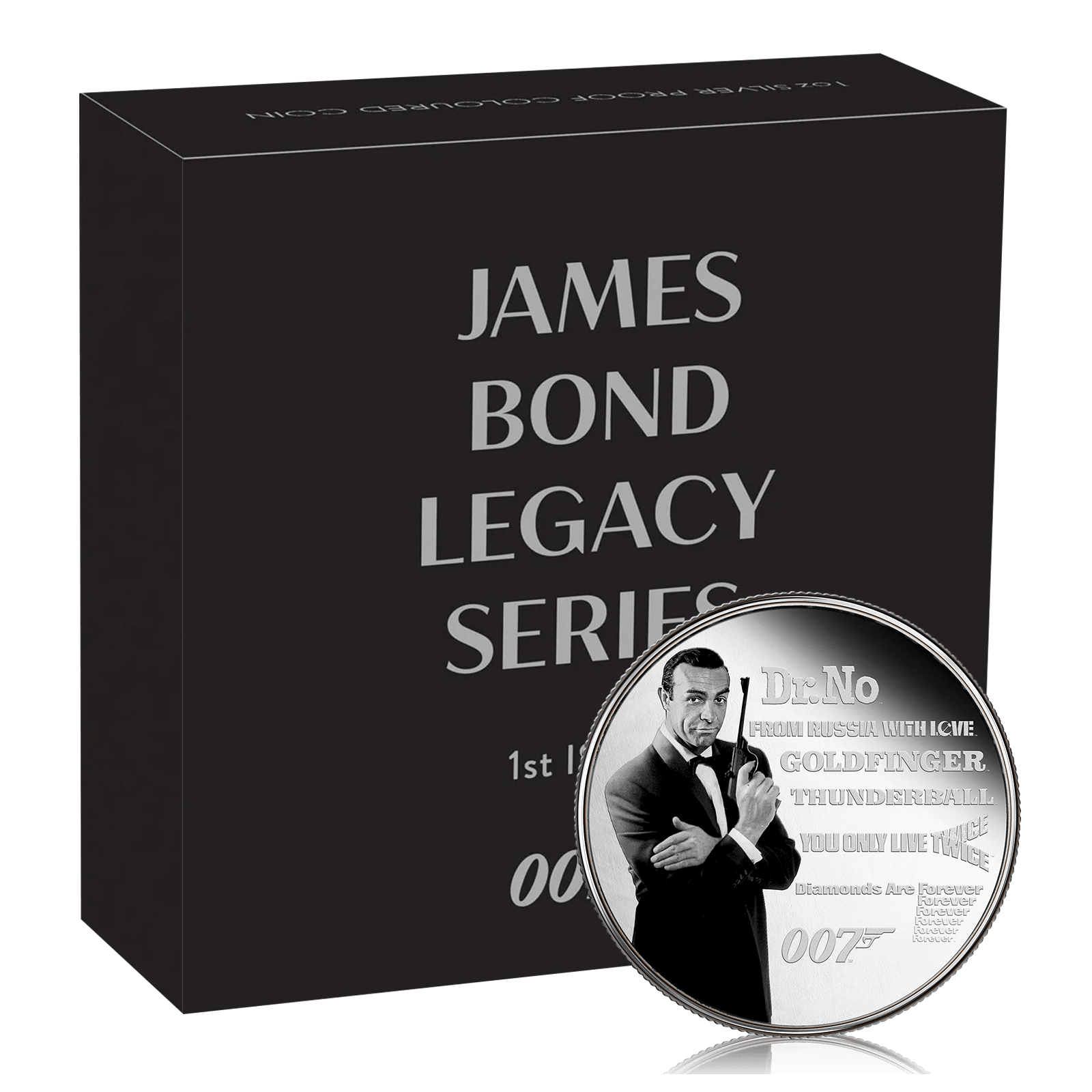 1oz Silver James Bond Legacy Series Gift Box (2021)