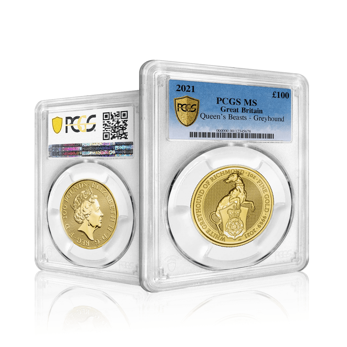 1oz Gold Queens Beast Greyhound of Richmond 2021 (MS69) PCGS Graded