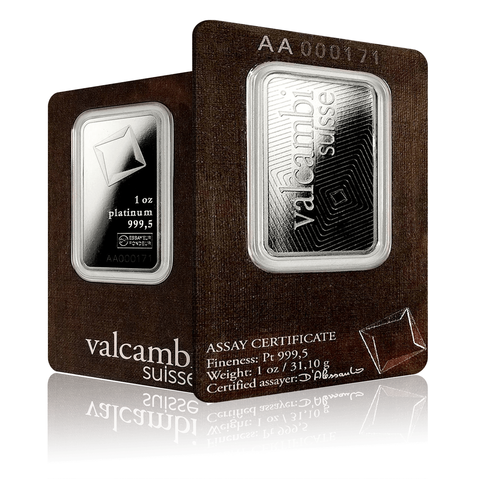 1oz Valcambi Platinum Bar (999.5)