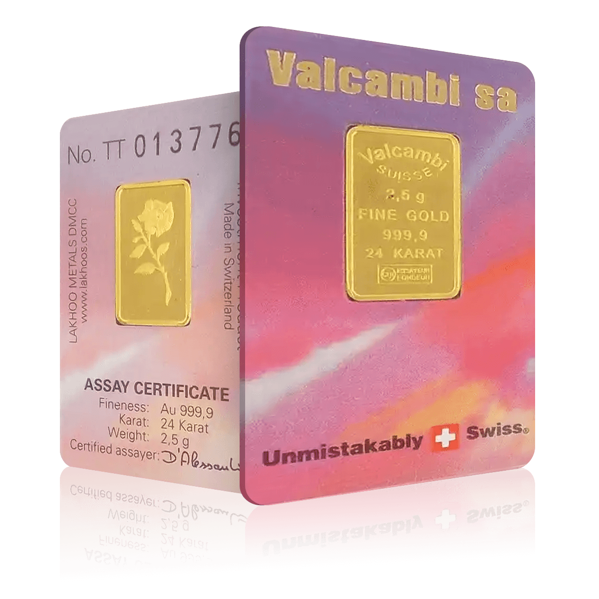2.5g Valcambi Rose Gold Bar (999.9)