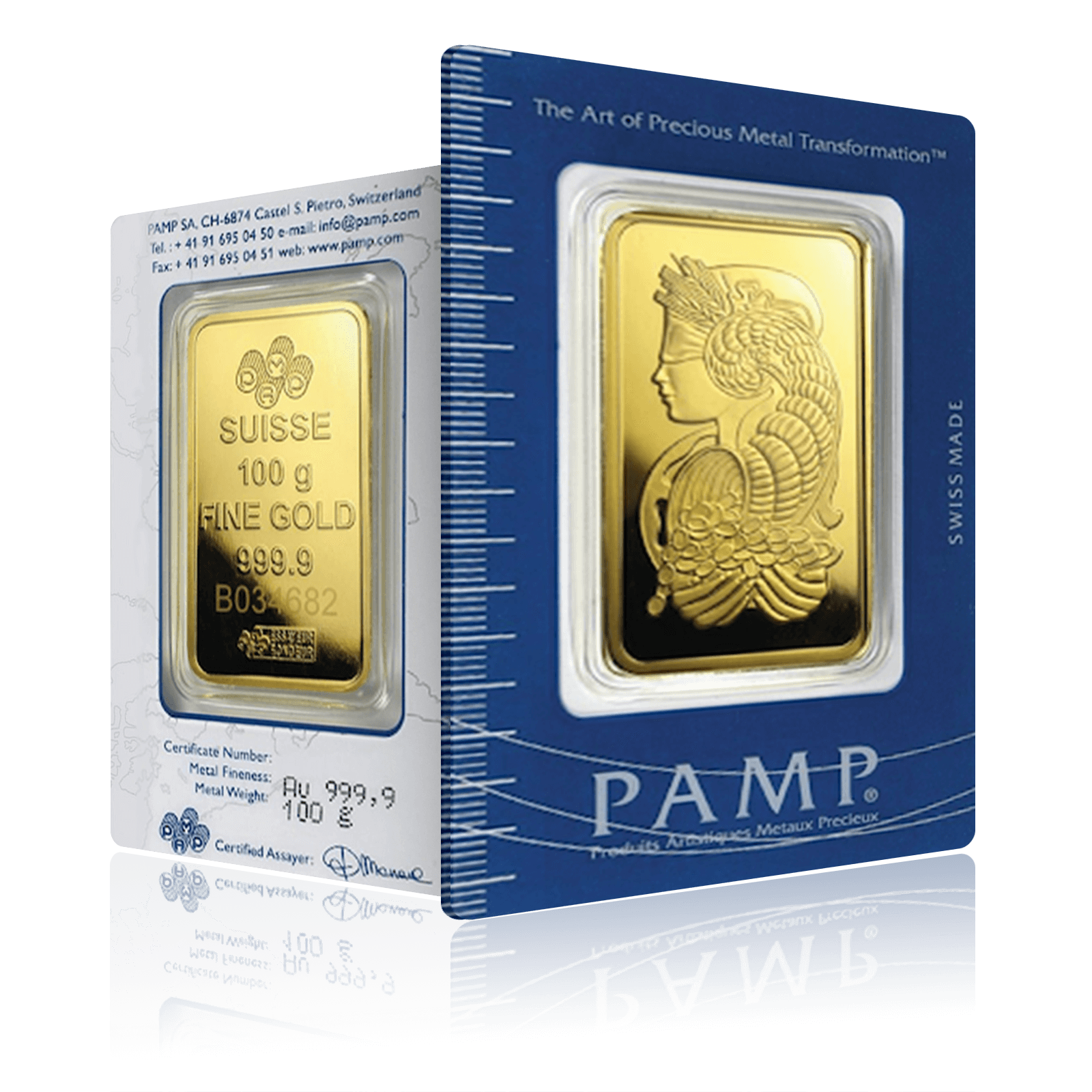 100g PAMP Lady Fortuna Gold Bar (Classic Version)