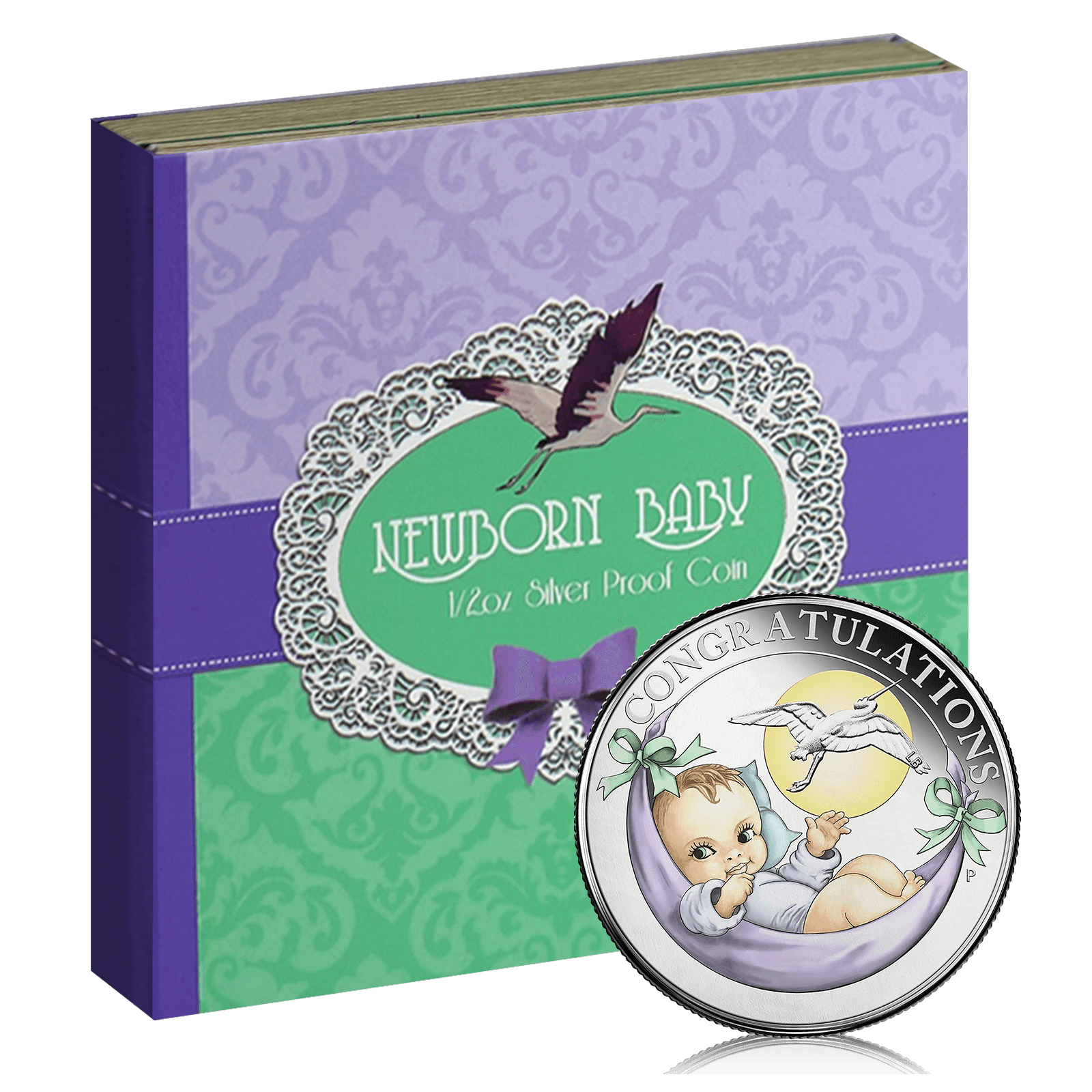 1/2 oz Silver New Born Baby Coin (Gift Box)