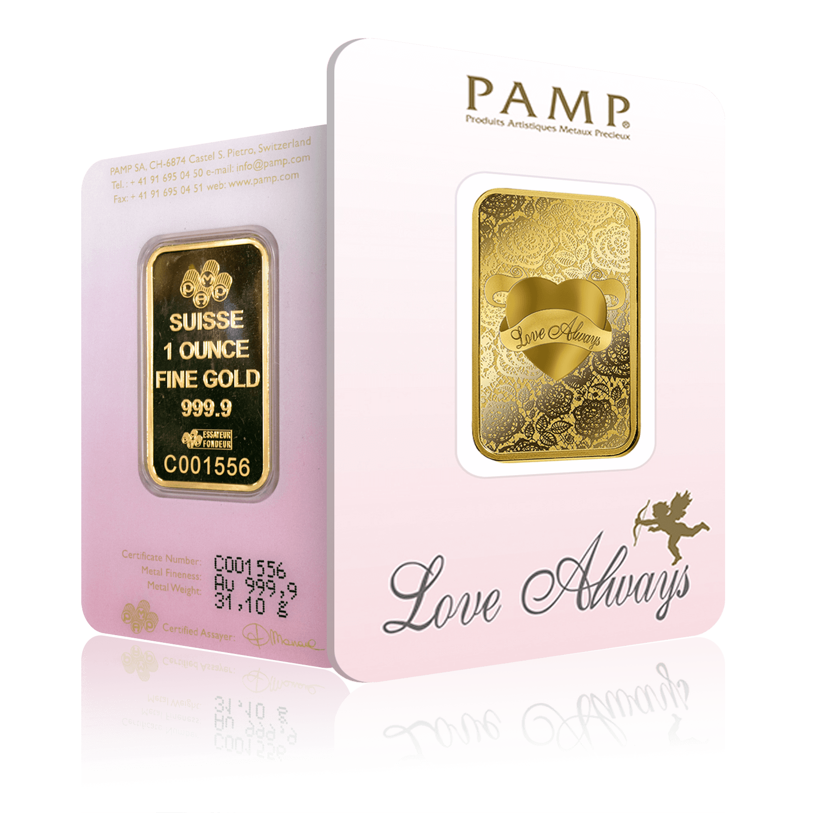 1oz PAMP Investment Gold Bar (Love Always)