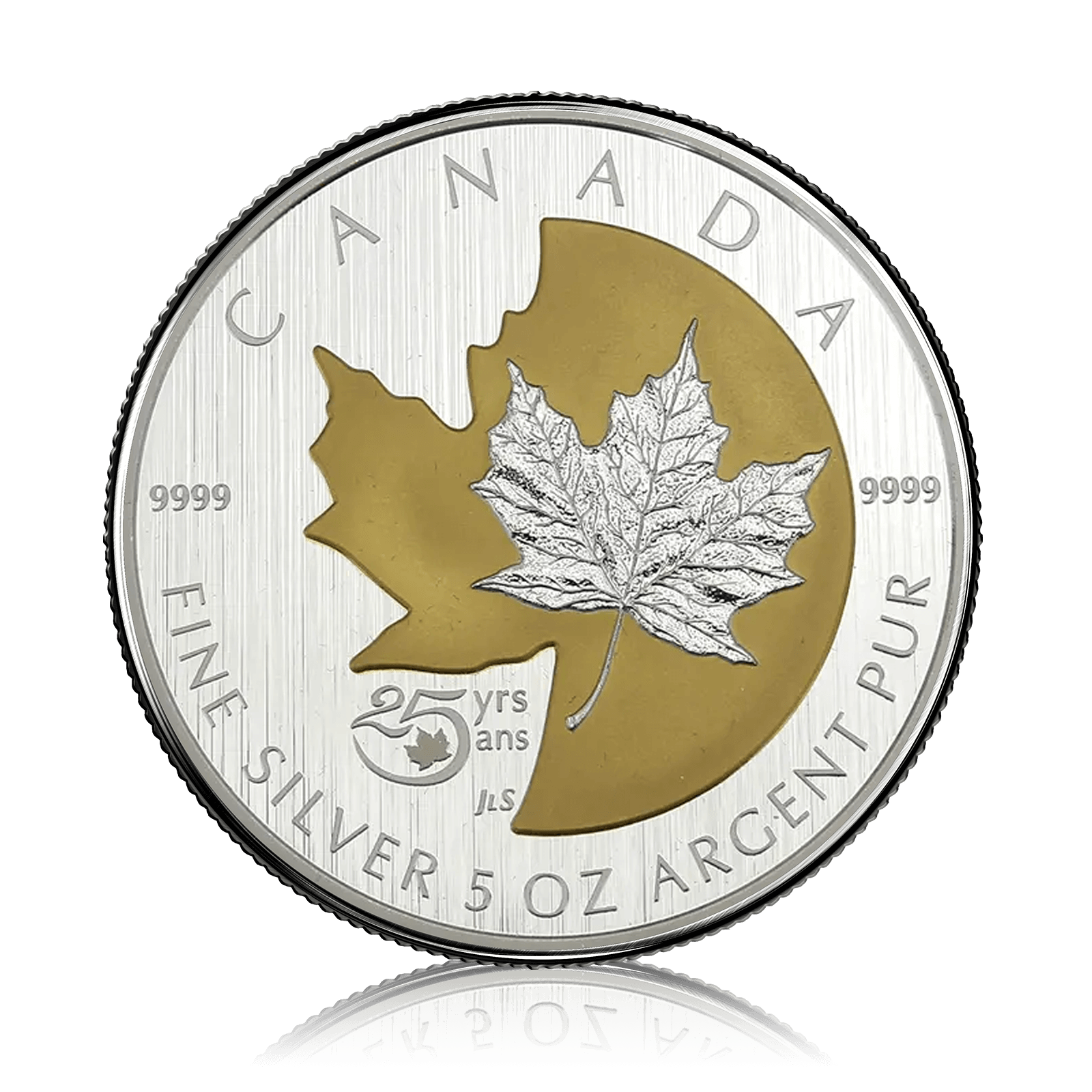 5oz Silver Canadian Maple Leaf 25th Anniversary Coin (1988-2013)