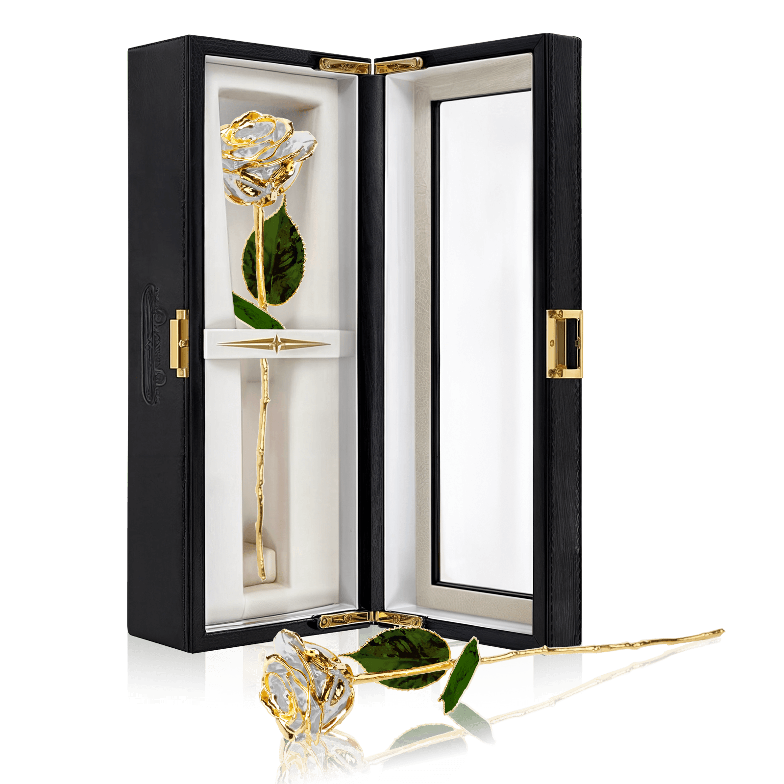24K White Gold Dipped Luxury Eternity Rose (Box Set)