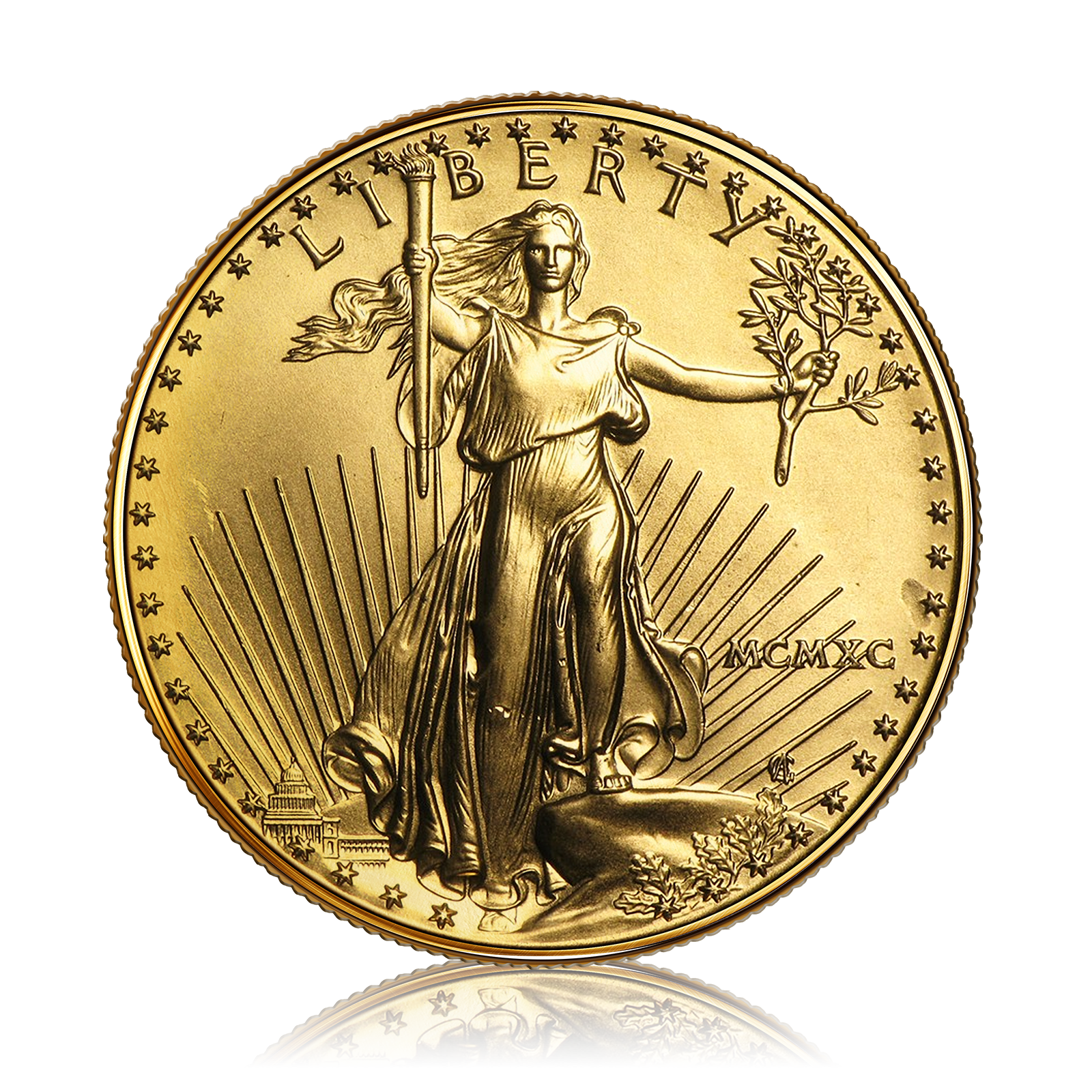 1oz Gold US American Eagle (1990)