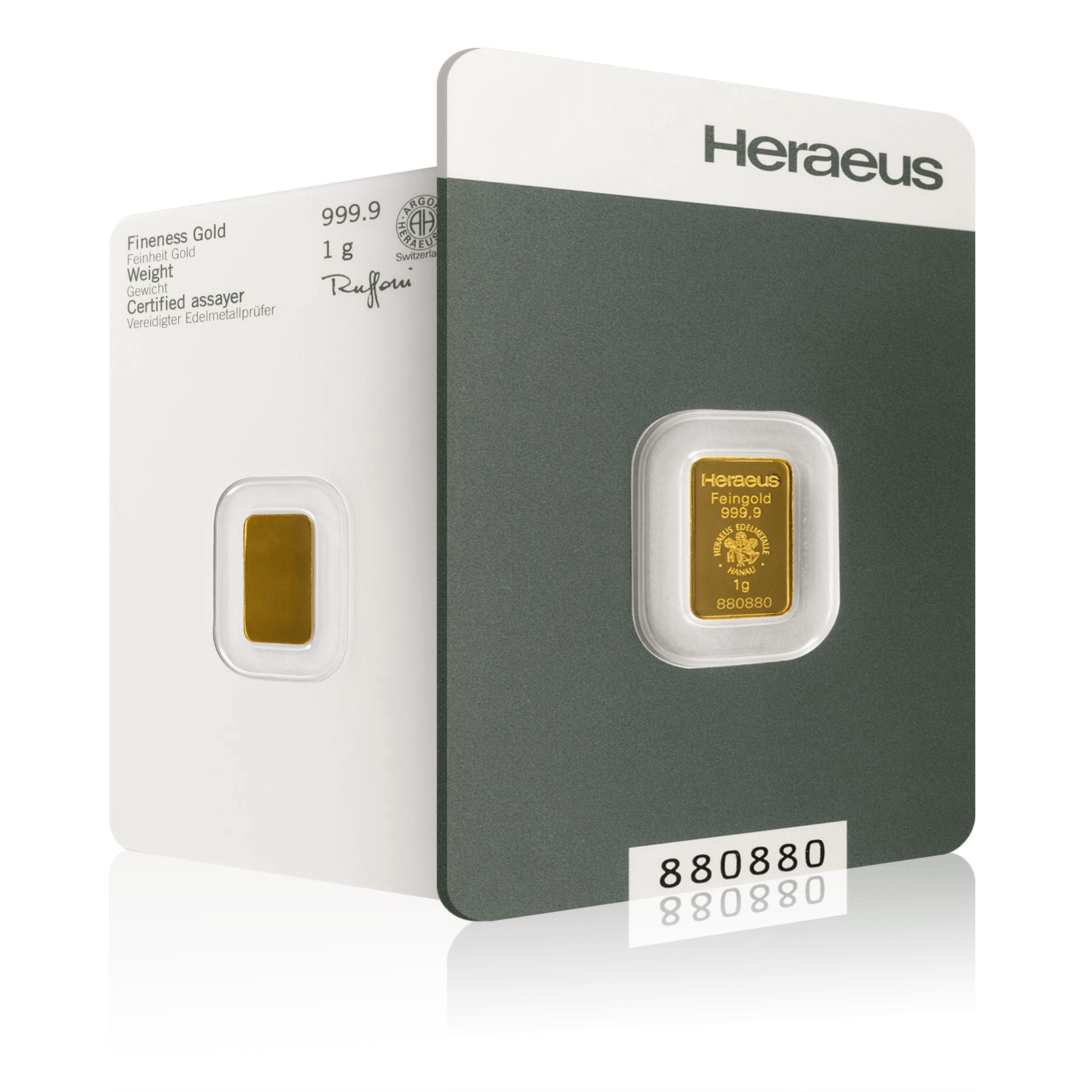 1g Heraeus Investment Gold Bar (999.9)
