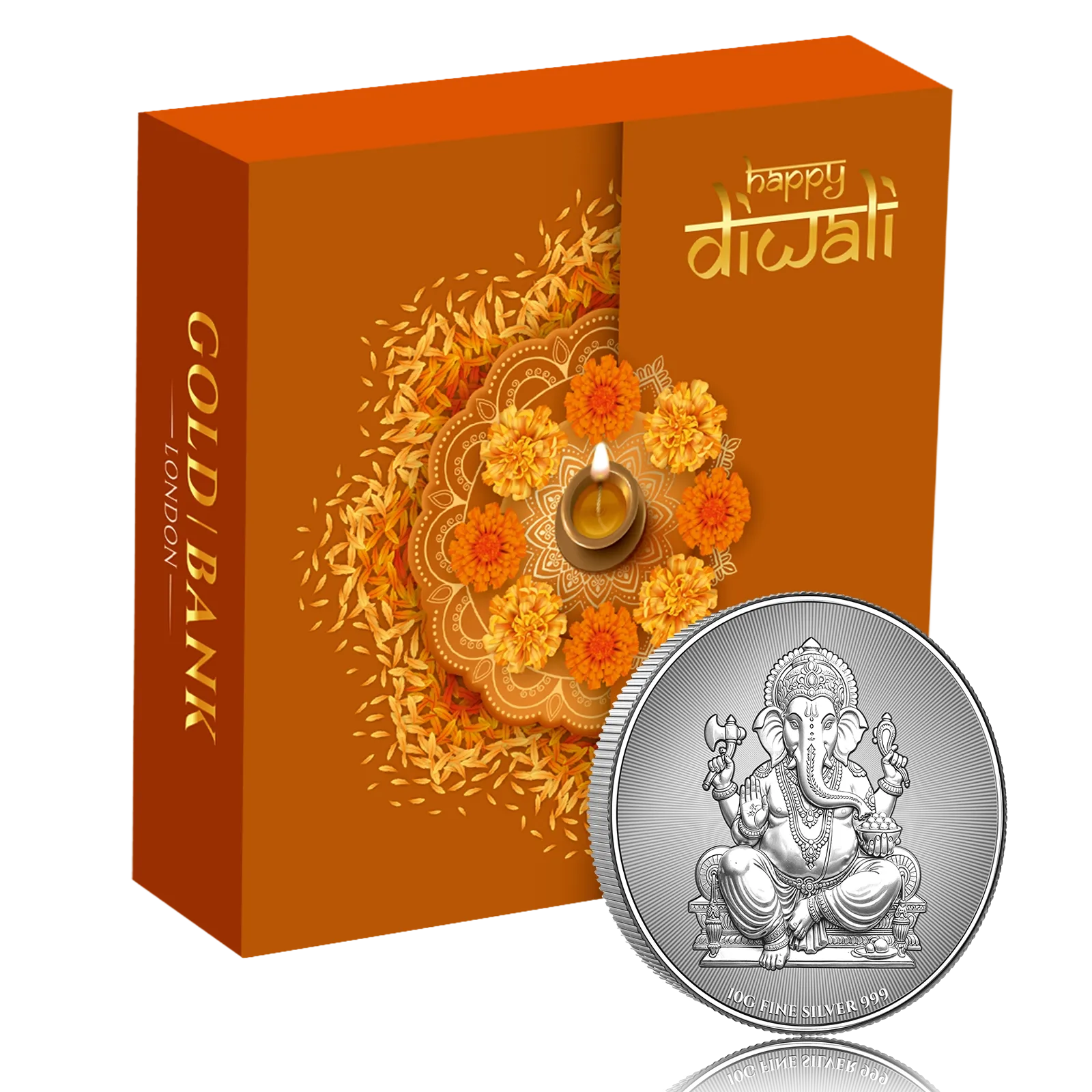 10g Silver Gold Bank Happy Diwali Ganesha (Box Set)