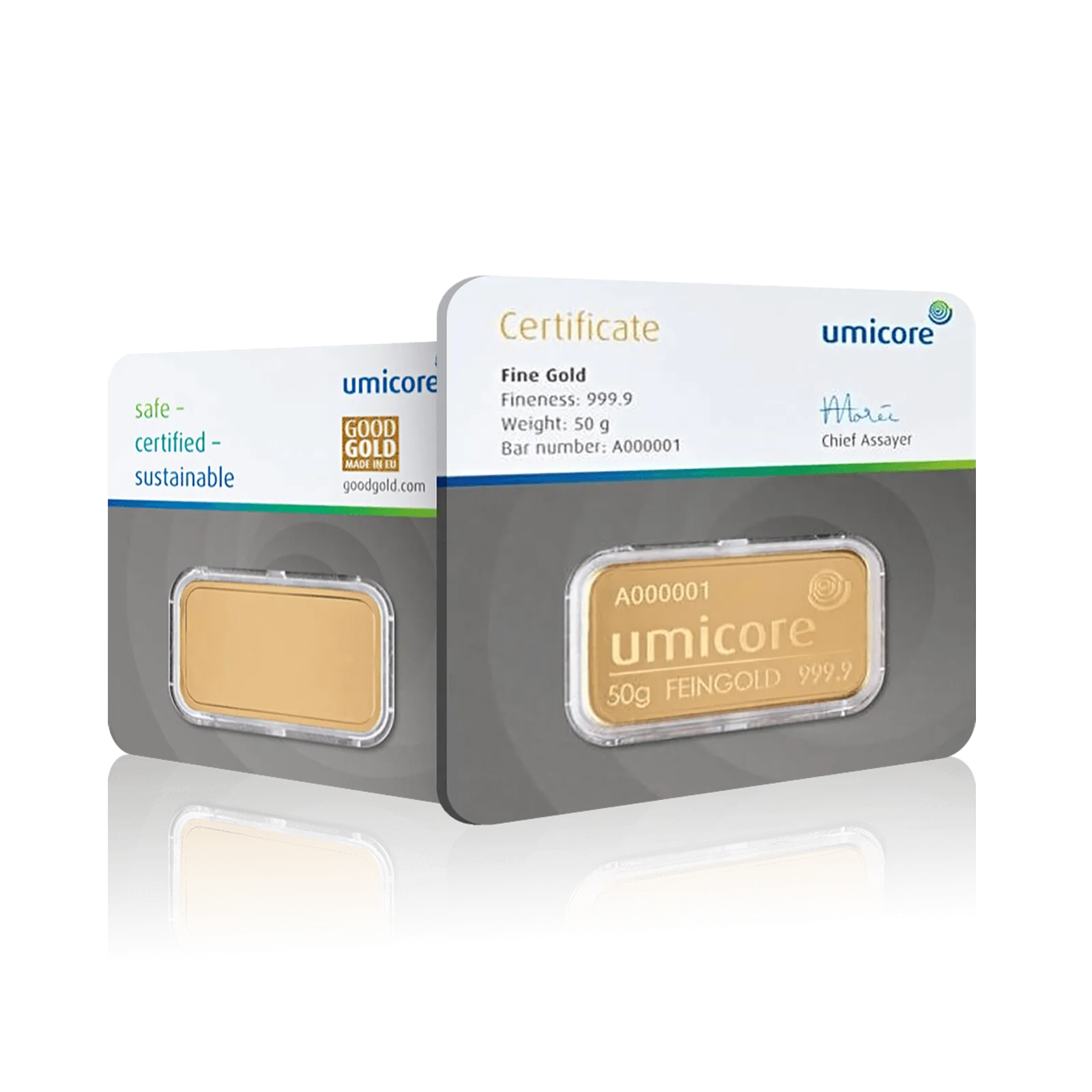 50g Umicore Investment Gold Bar (999.9)