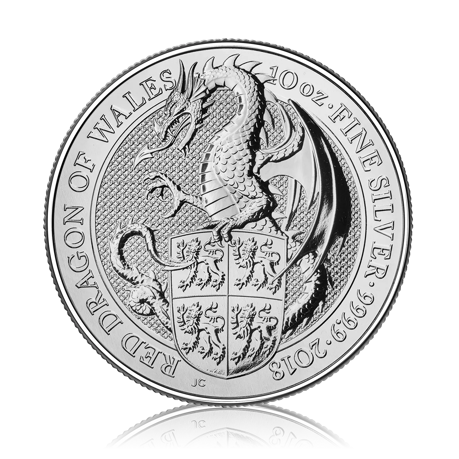 10 Ounce The Queen's Beast Dragon 2018 Silver Coin