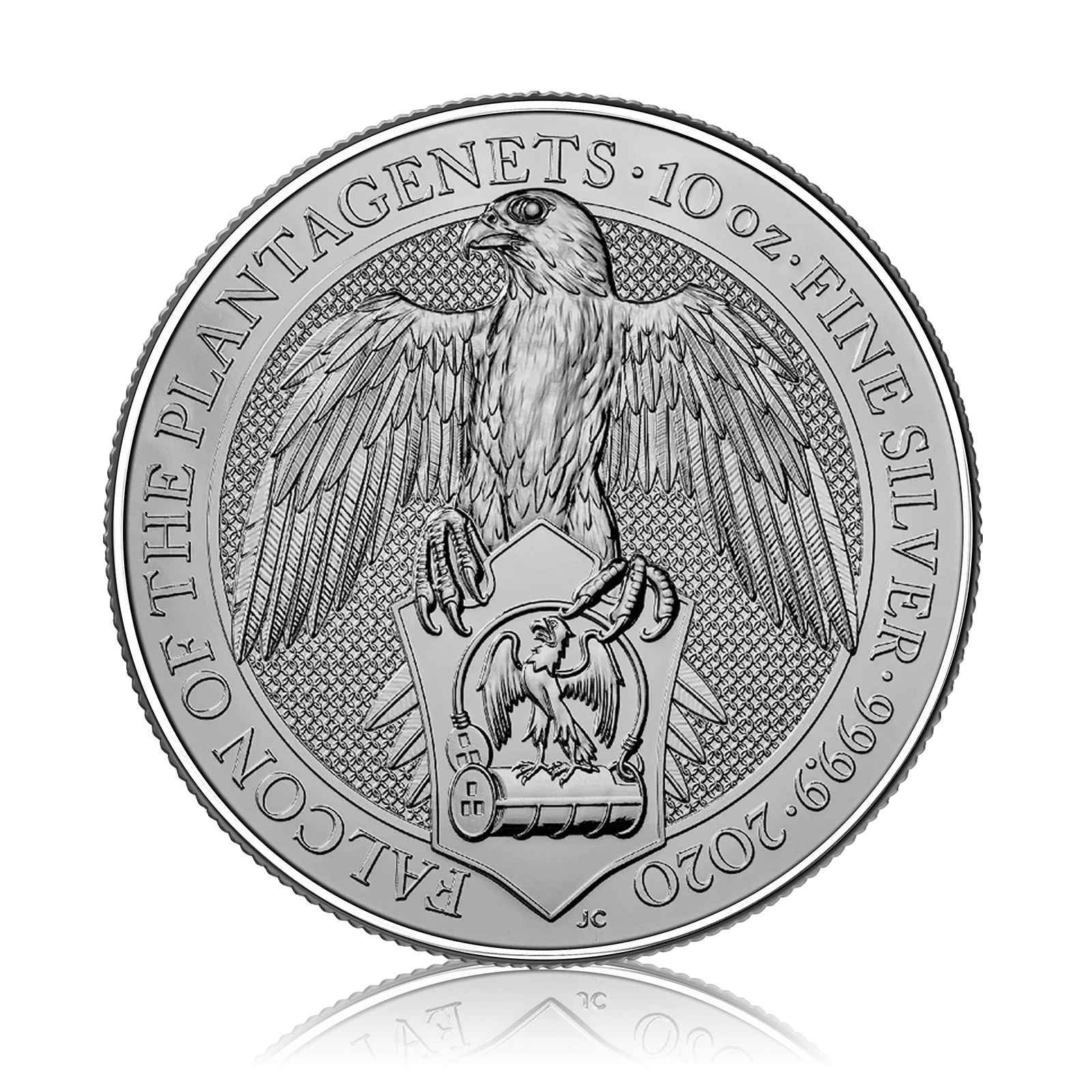 10 Oz  Silver Royal Mint Queen's Beast Falcon Of The Plantagenets