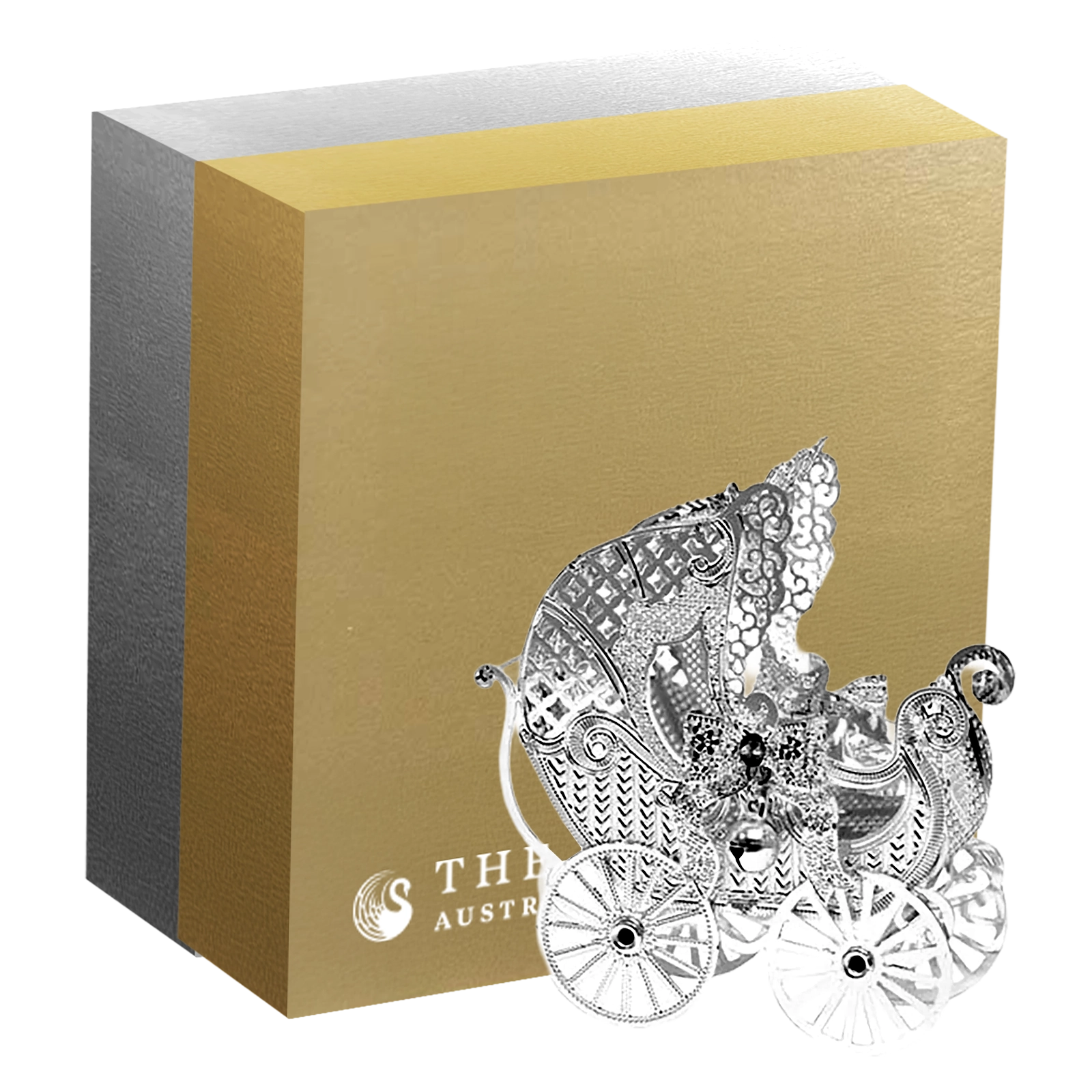 Pure Silver Dipped Christmas Baby Carriage (Tree Decoration)