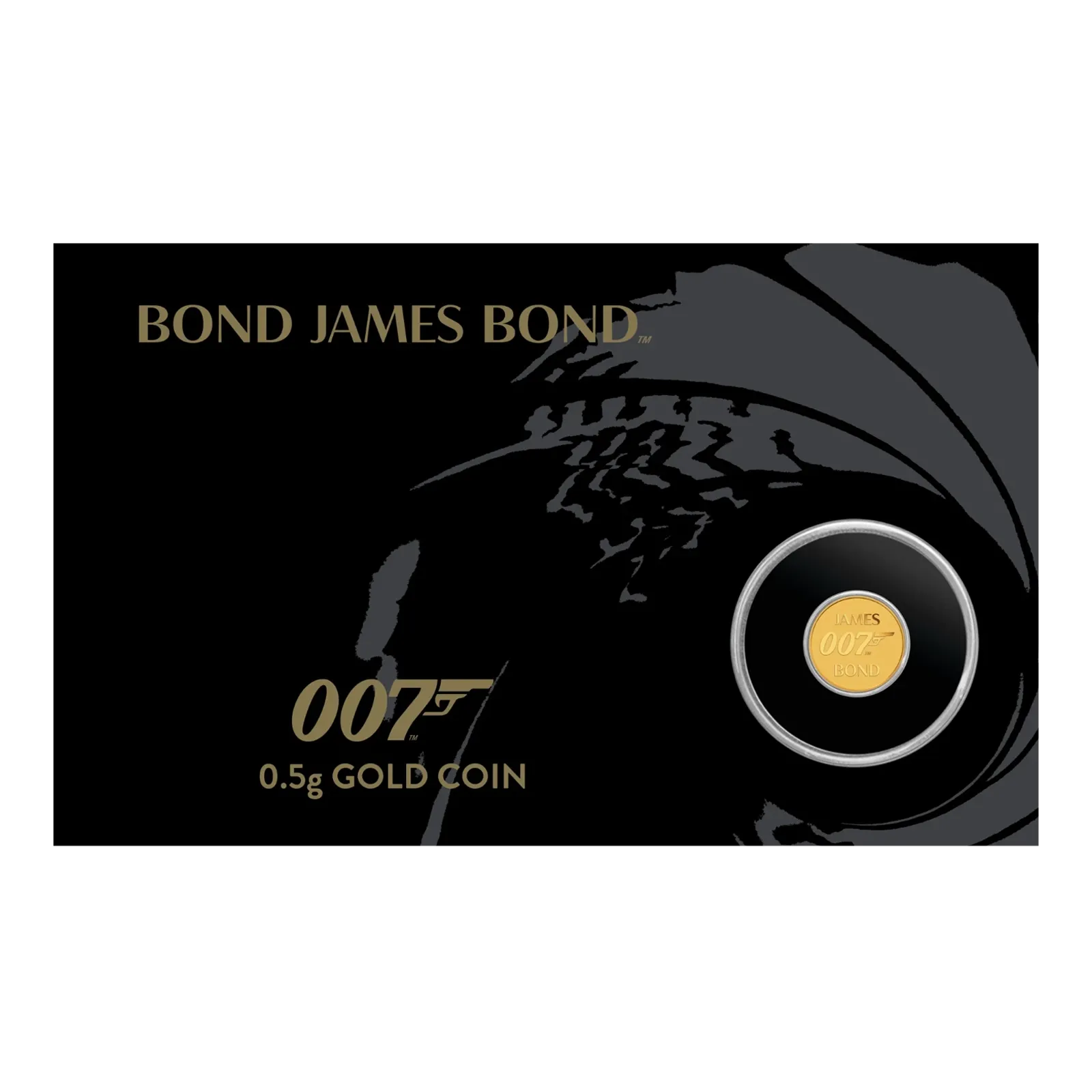 0.5 Gram 007 James Bond Gold Coin In Card