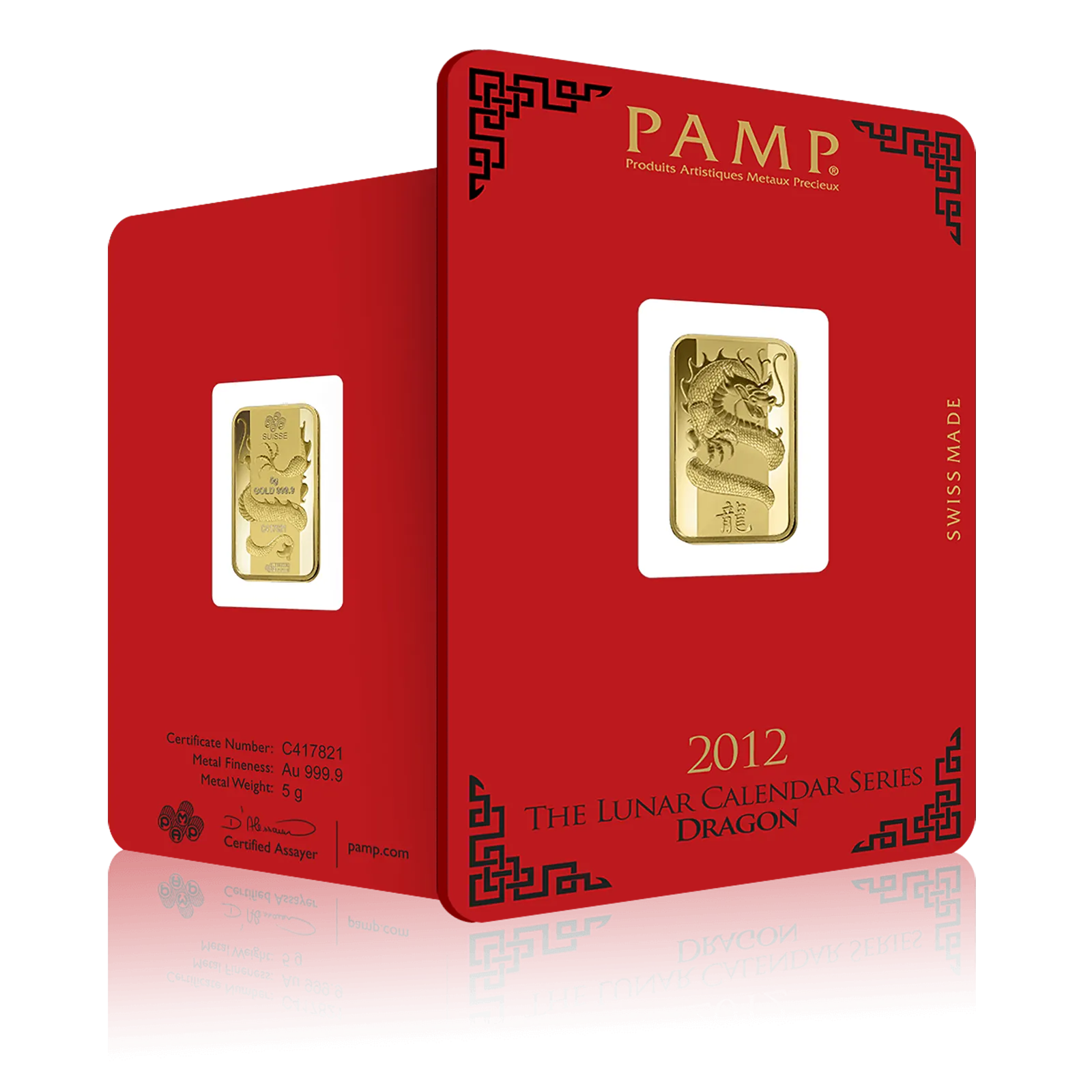 5g PAMP Lunar Year of the Dragon Gold Bar (2012)