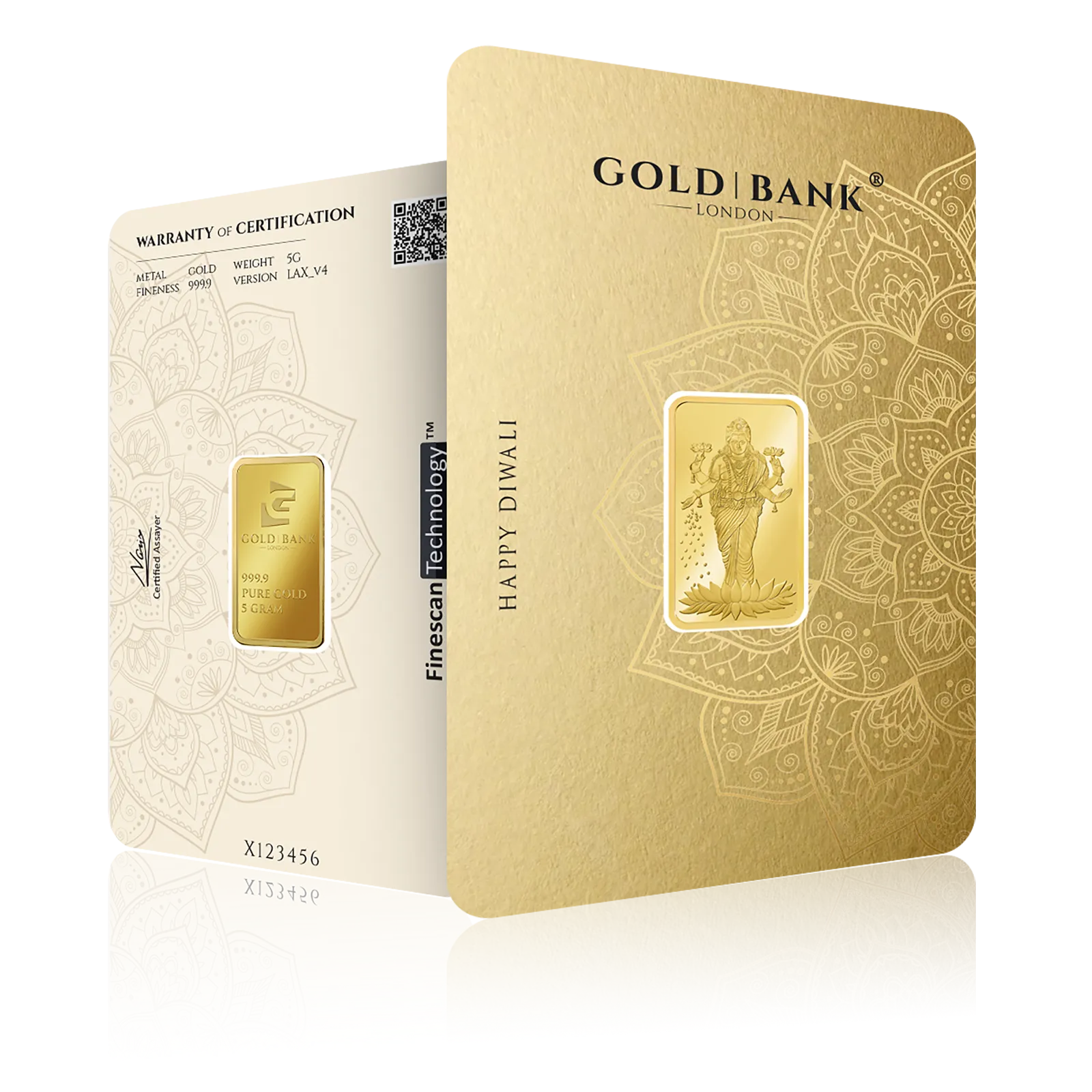 5g Golden Laxmi Happy Diwali Gold Bar
