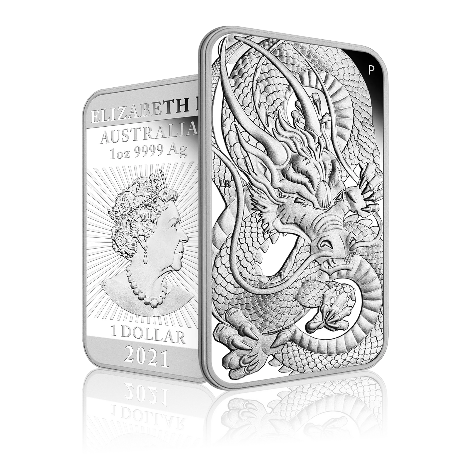 1oz Silver Perth Mint Rectangular Dragon (2021)
