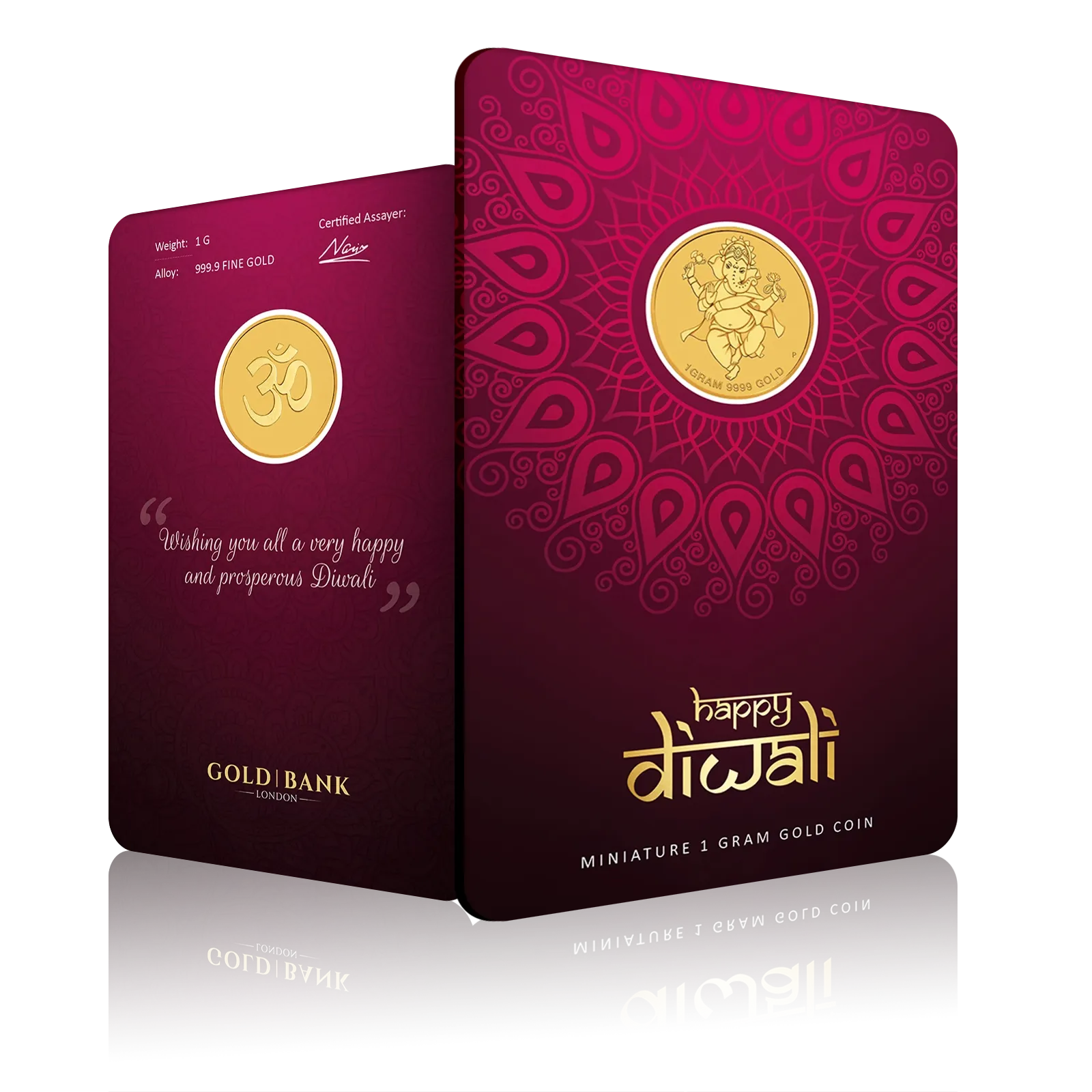 1g Gold Bank Happy Diwali Ganesh