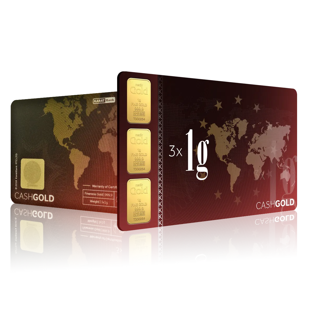 3 x 1g Investment Karat Bar (999.9)
