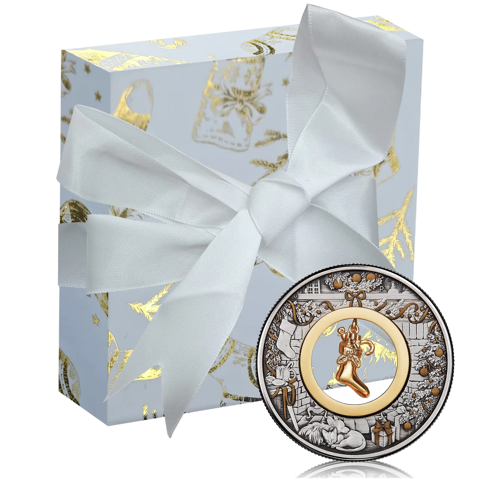 2oz Silver Antique Coloured Coin Night Before Christmas (2023)