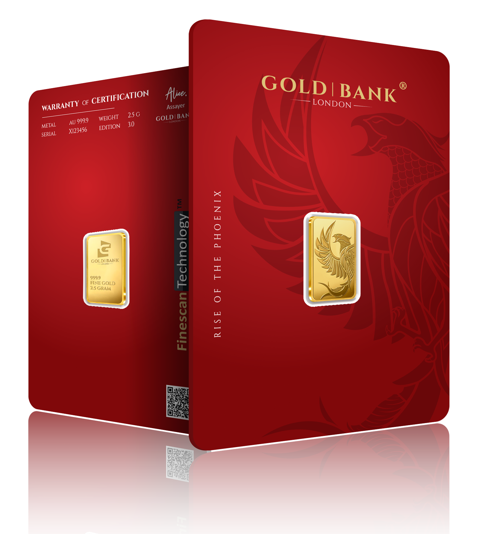 2.5g Gold Bank Rise of The Phoenix 3.0 Gold Bar