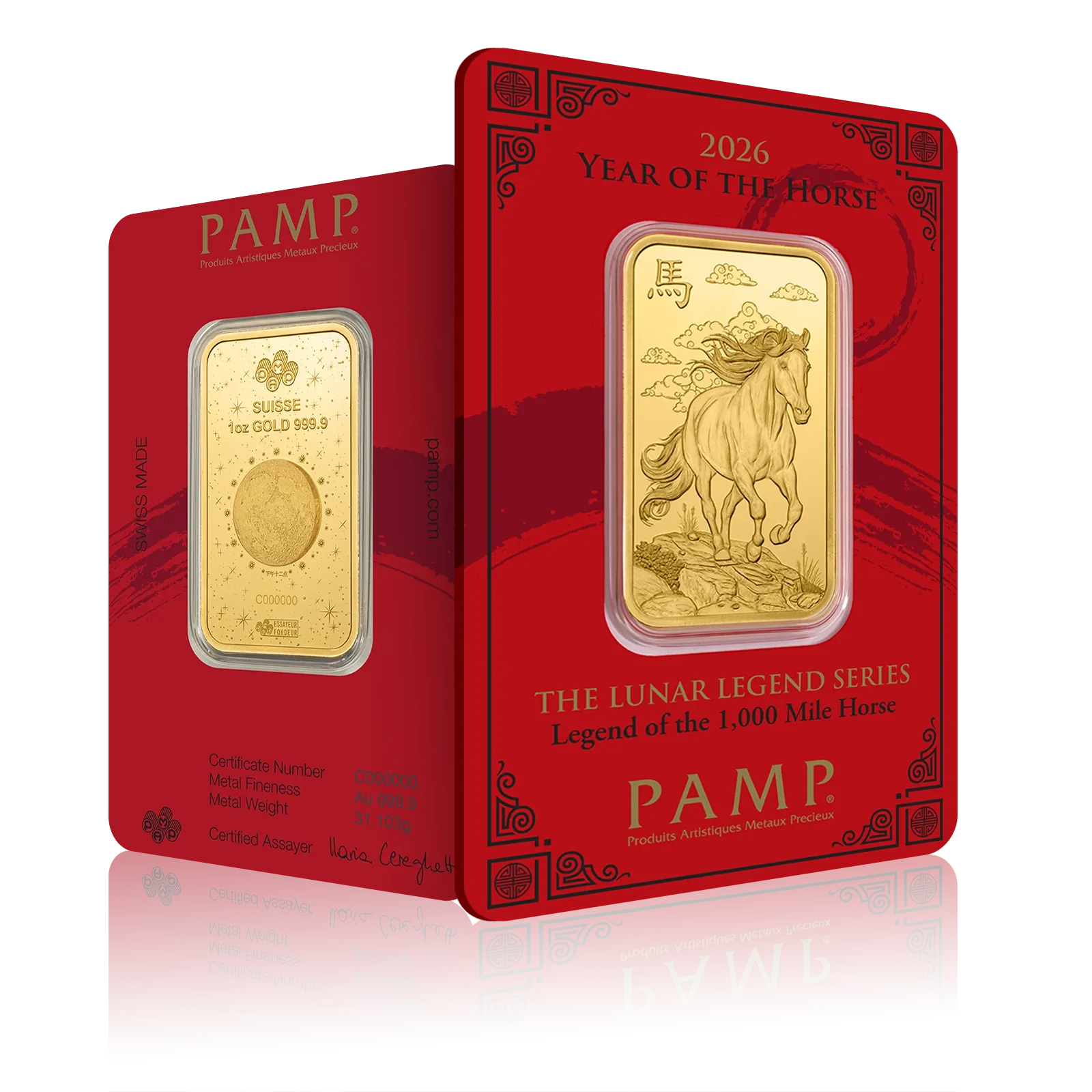 1oz Gold PAMP Year of the Horse (2026)